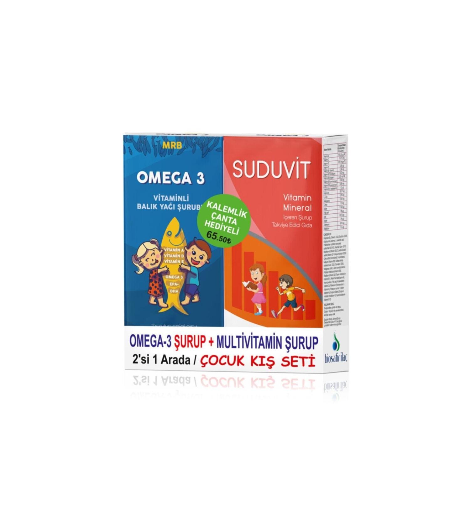 MRB Omega-3 Syrup + Suduvit Multivitamin Syrup 2 in 1 Children's Winter Set (bag HD)