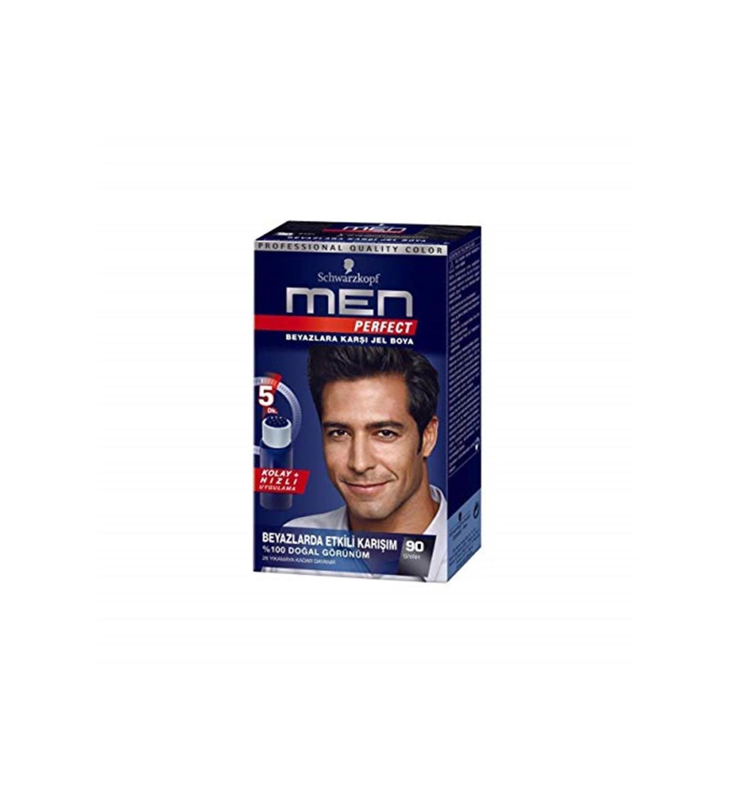 Schwarzkopf Brand: Men Perfect Hair Dye 90 - Black 80 Ml Category: Hair Dye - Buy Online on GoSupps.com