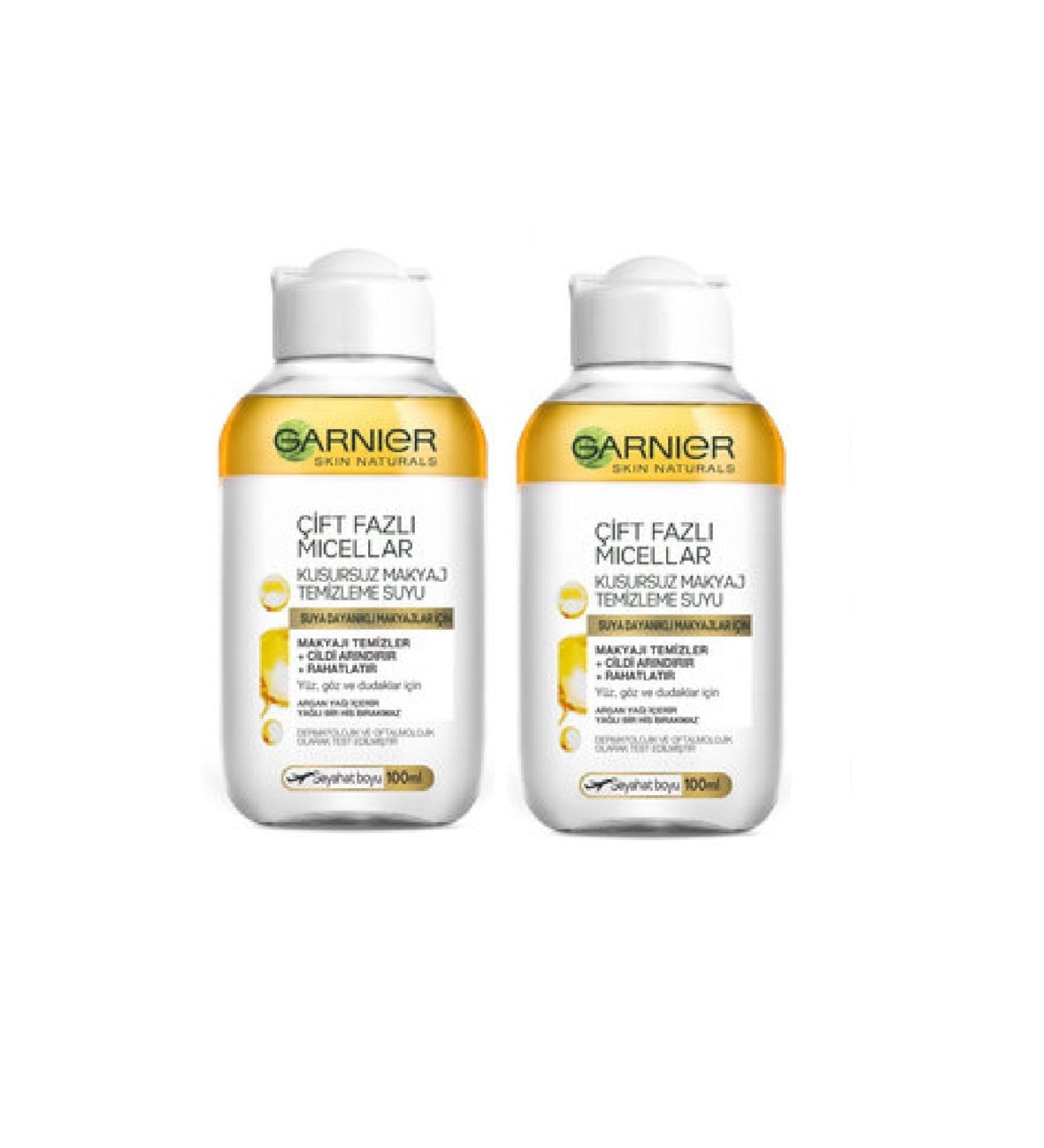 Garnier Dual Phase Micellar Flawless Make-Up Remover Water 100ml 2 Pieces