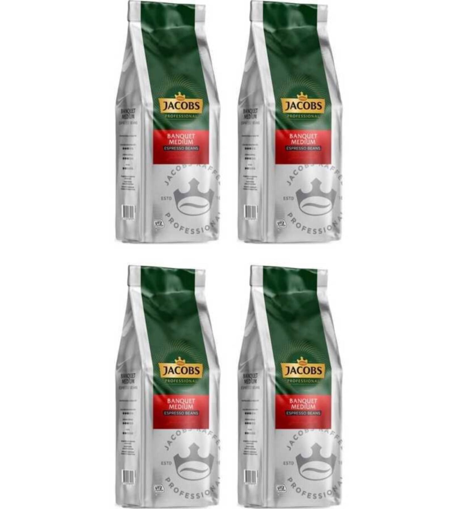 Jacobs Banquet Medium Espresso Beans Coffee 1000 Gr X 4 Packs