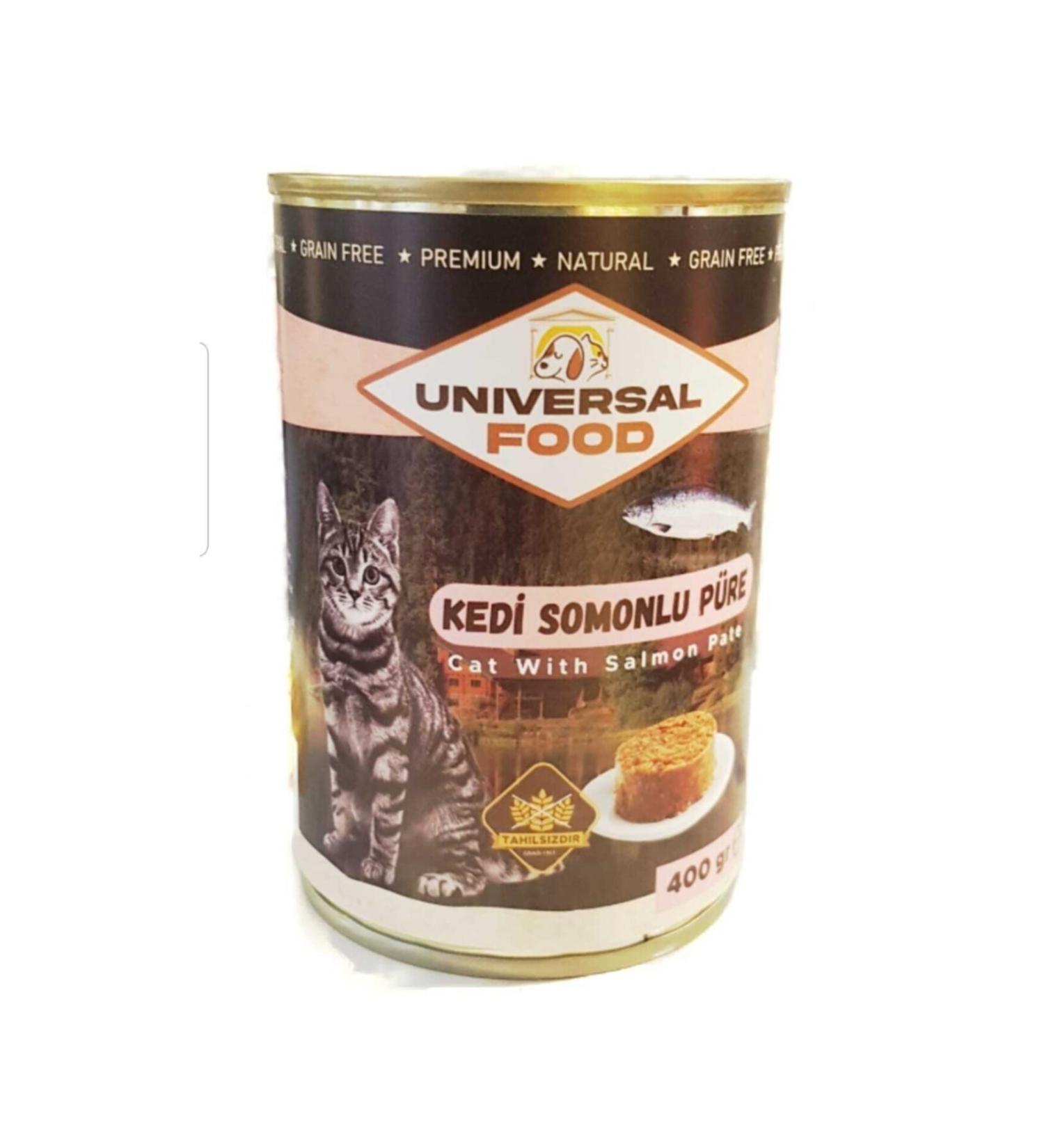 Universal Food Salmon Grain-Free Puree Cat Canned Wet Food 400gr*12 Pieces