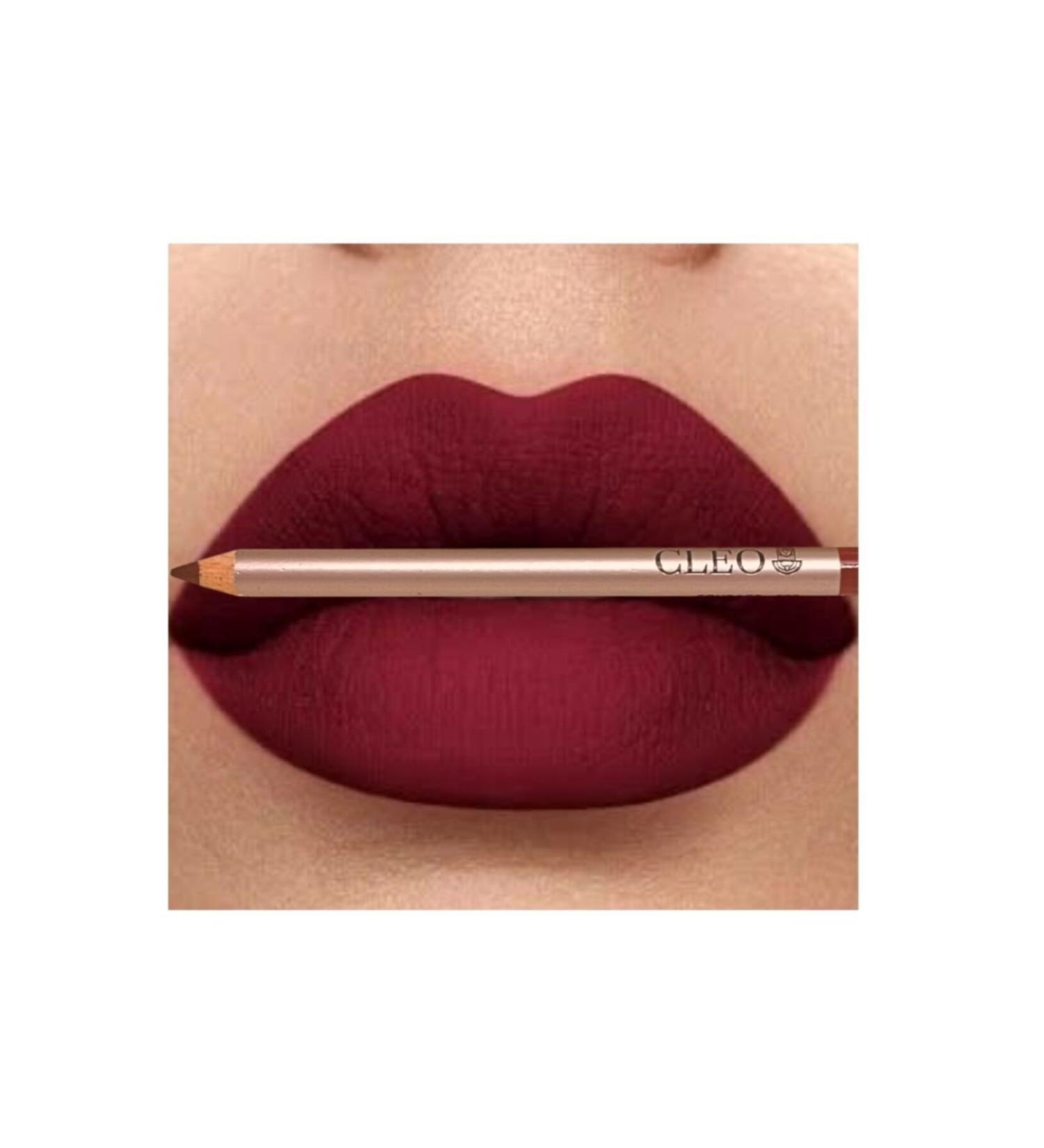 Cleo Cosmetics 24 Hour Waterproof Lip Pencil (BORDO COURAGE)