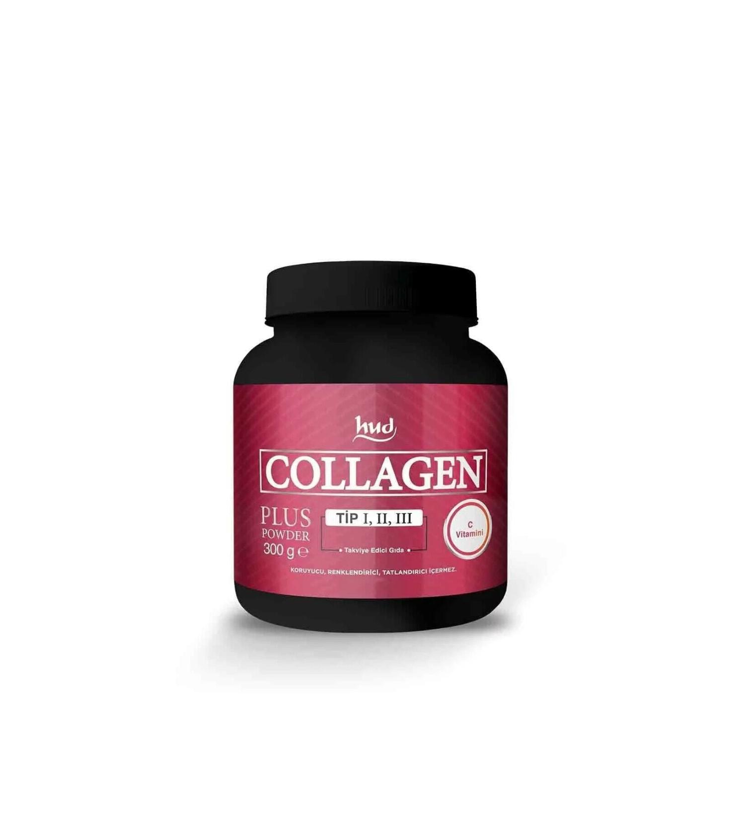 Hud Collagen Plus Powder 300 gr Type 1 - Type 2 - Type 3 Powder Collagen