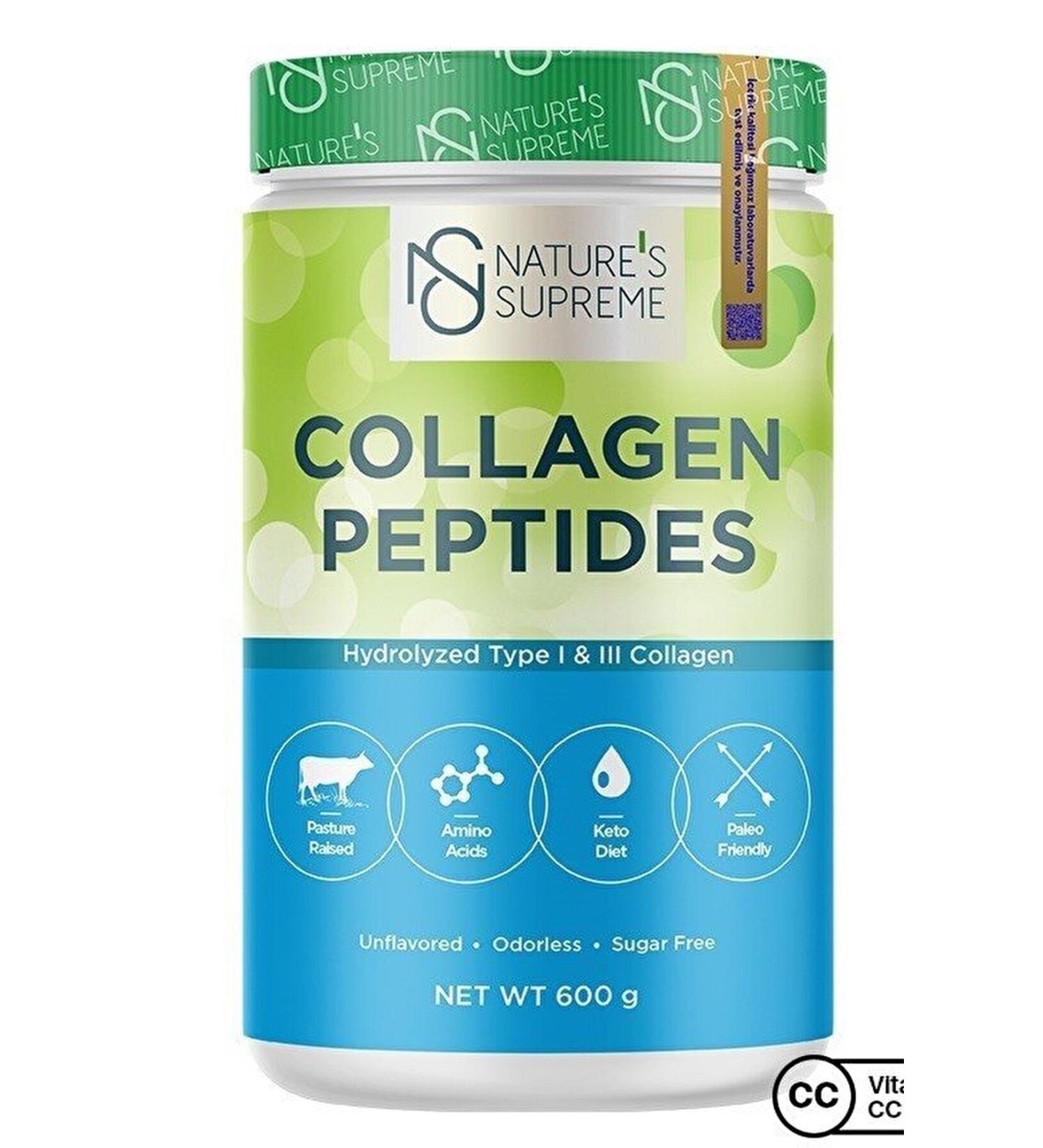 Natures Supreme Collagen Peptides Powder 600 gr Unflavored - Buy Online on GoSupps.com