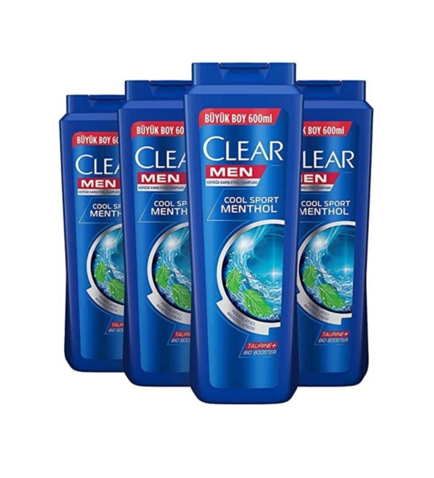 Clear Men Anti-Dandruff Shampoo Cool Sport Menthol 600 Ml X 4