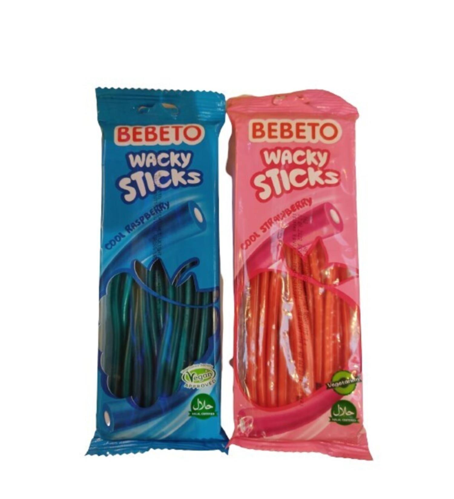 BEBETO Wacky Sticks Raspberry - Strawberry 175 gr