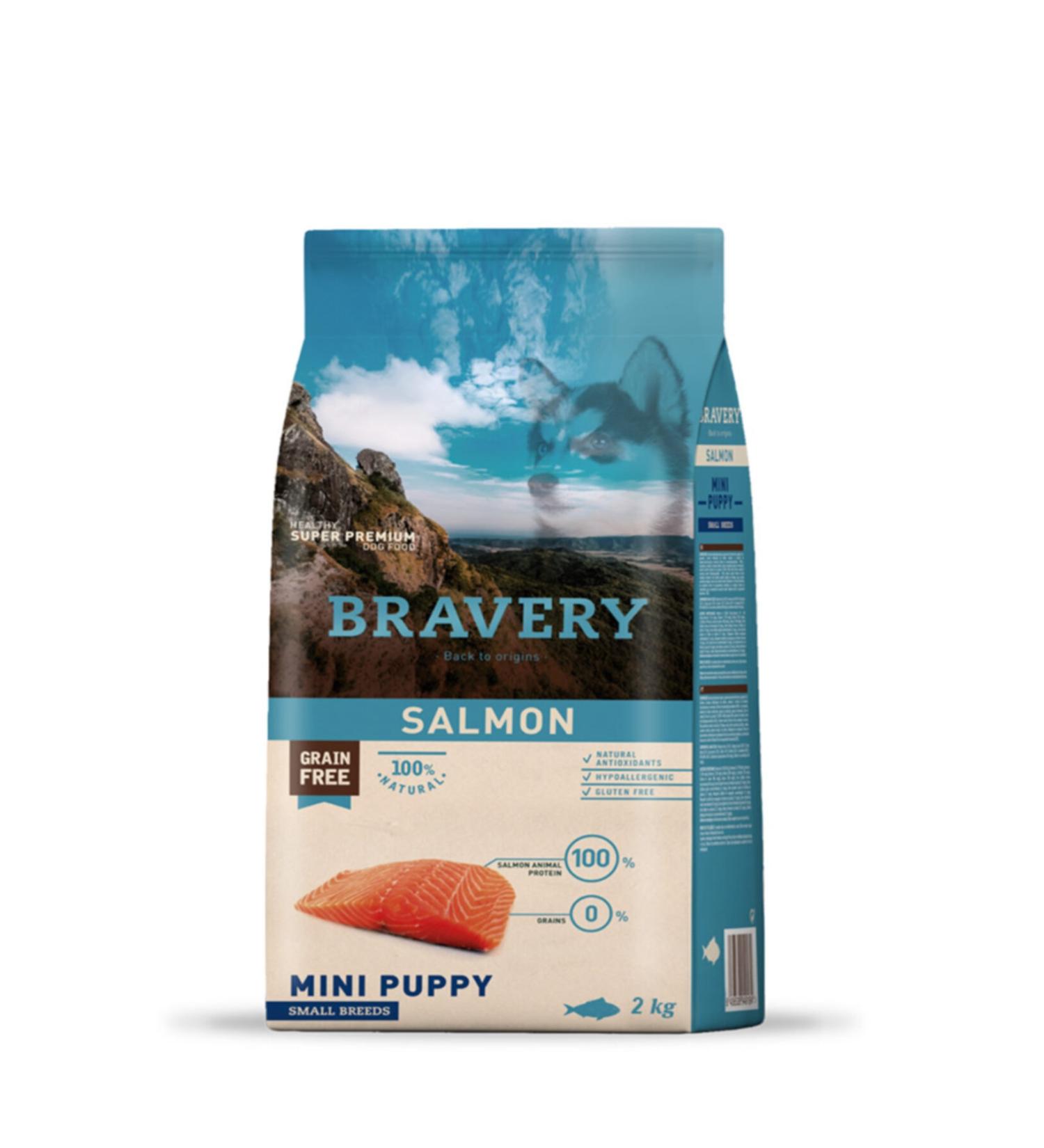 Bravery Puppy Mini Puppy Dog Salmon (SALMON) Grain-Free Dry Food Small Br. 2 Kg