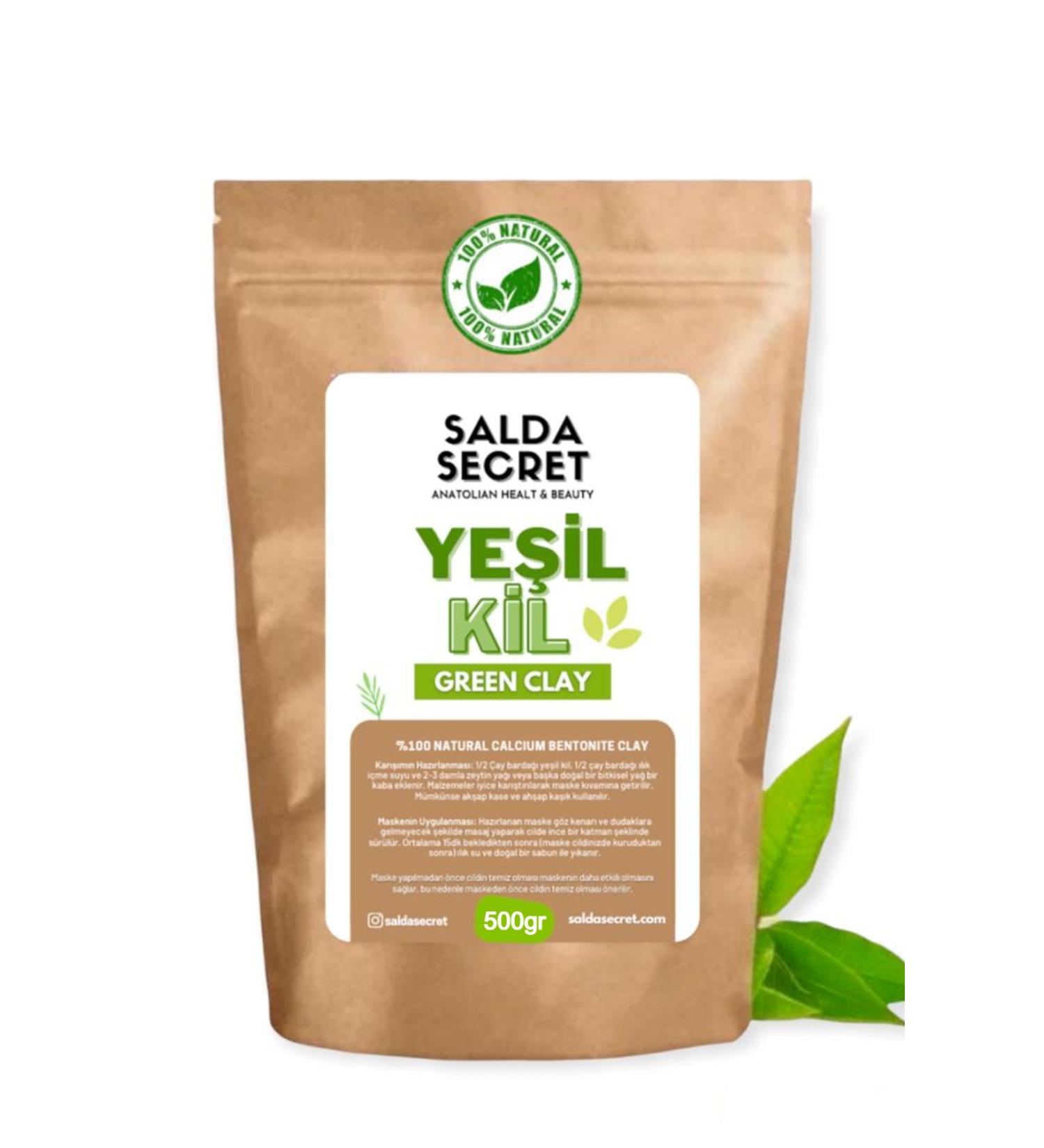 Salda Secret Green Clay Natural Face Mask 500 gr - Buy Online on GoSupps.com