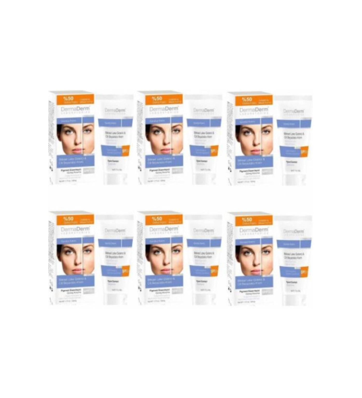 DermaDerm Herbal Face Blemish Day Cream Protecting the Skin Against Blemish Formation 100 gr 6 Pieces
