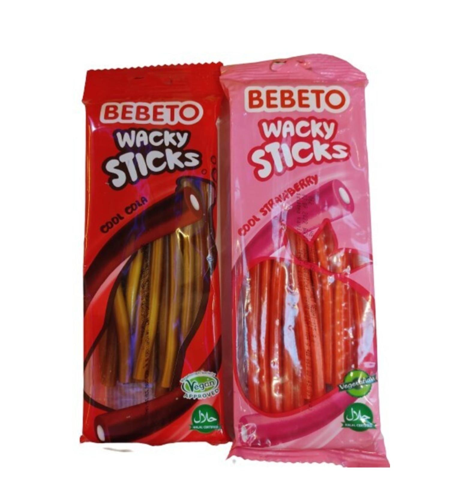 BEBETO Wacky Sticks Cola - Strawberry 175 gr