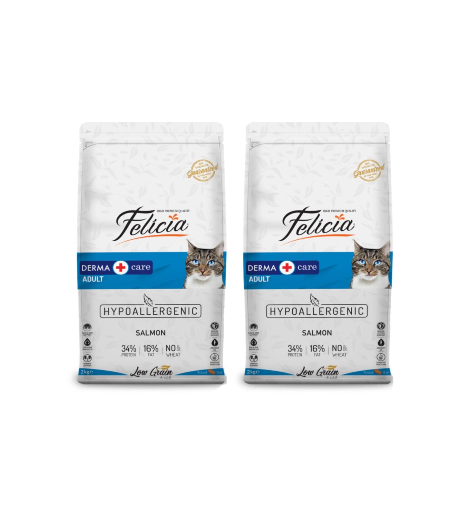 Felicia Low Grain Adult Salmon Hypoallergenic Cat Food 2 kg X 2 4 kg
