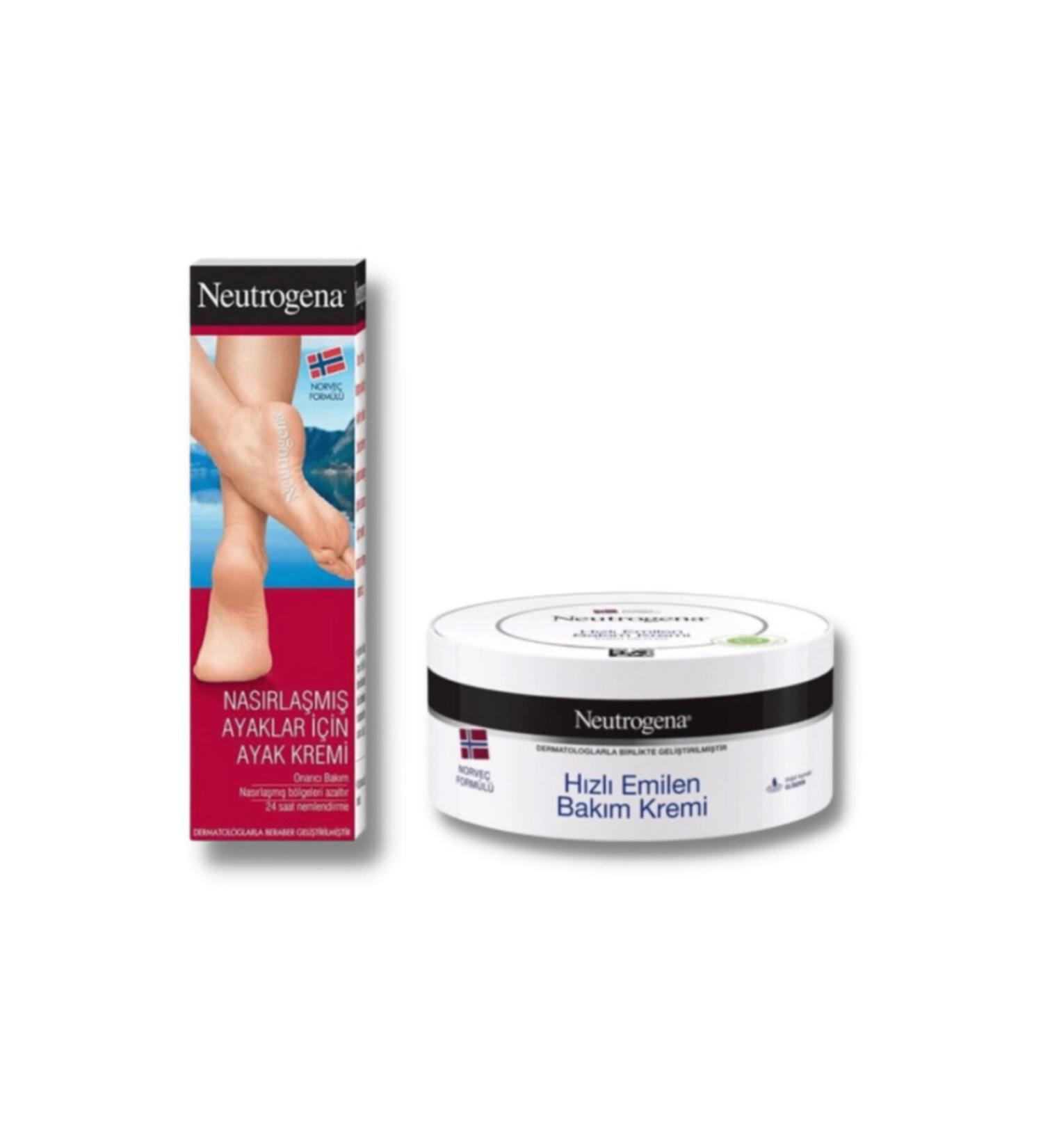 Neutrogena Foot Cream for Calloused Feet 50 ml + Fast Absorbing Care Cream 200 ml