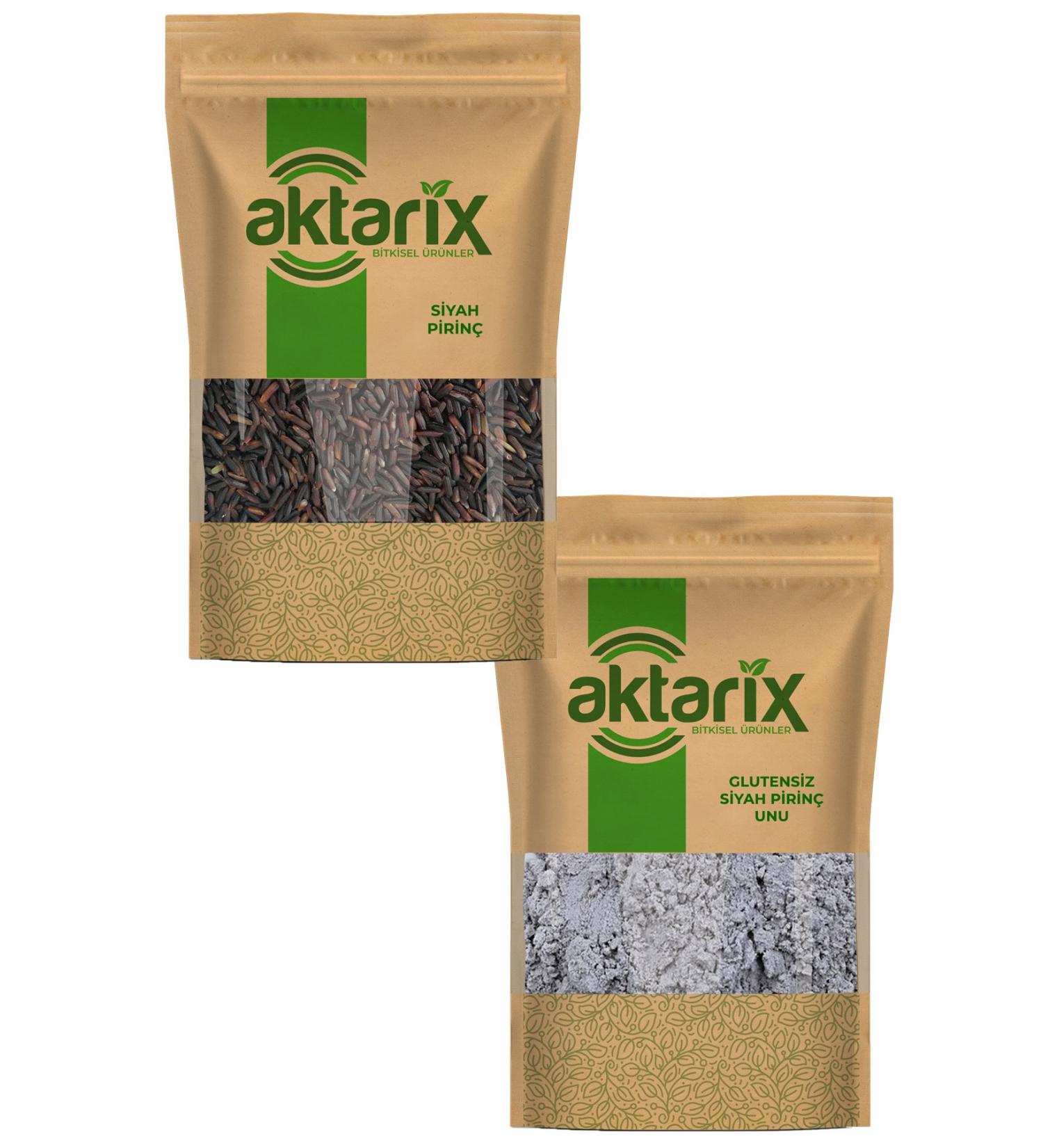 Aktarix 750 gr Black Rice + 750 gr Black Whole Rice Flour