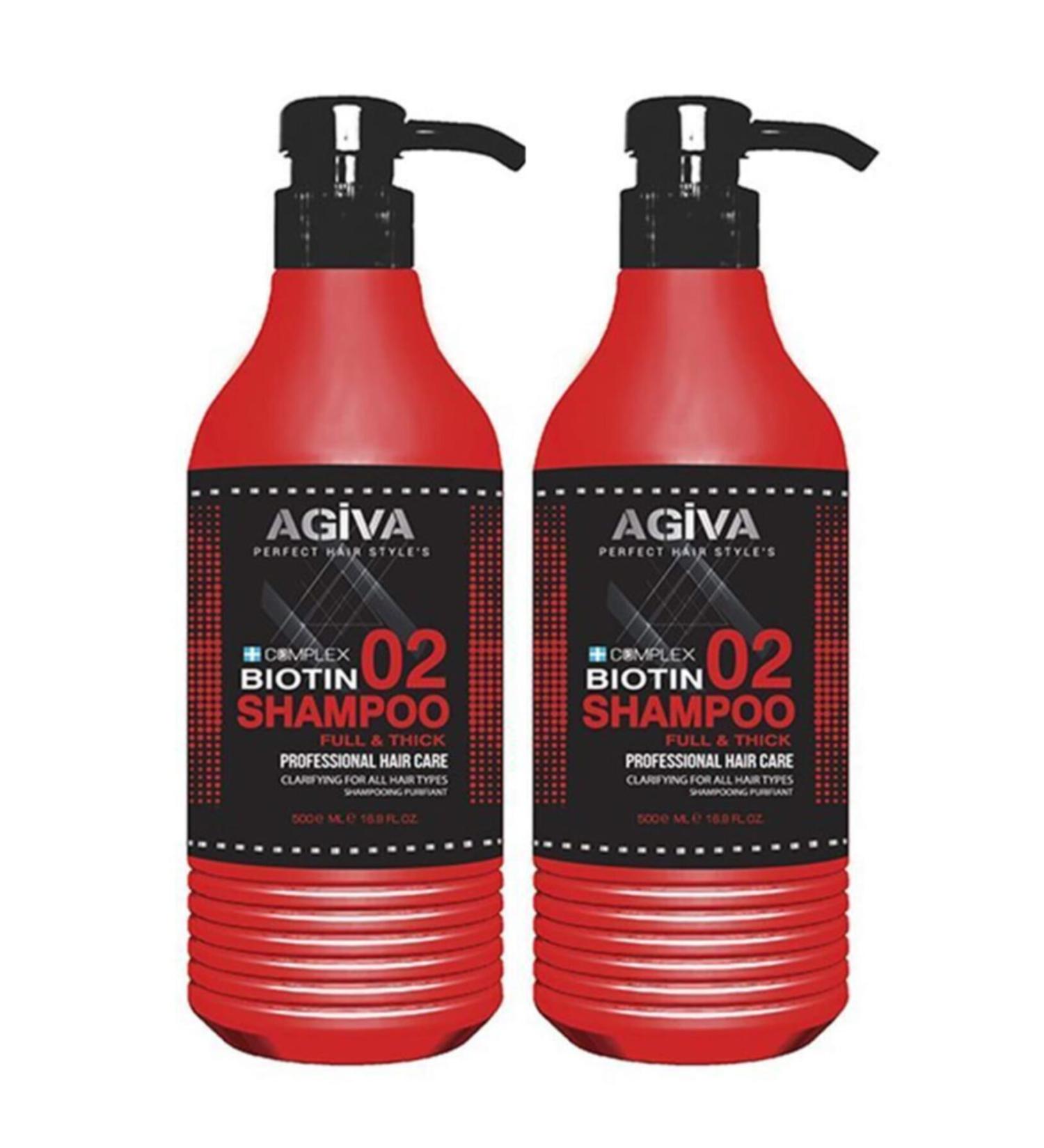 Agiva 02 Complex Biotin Shampoo 500 ml X2