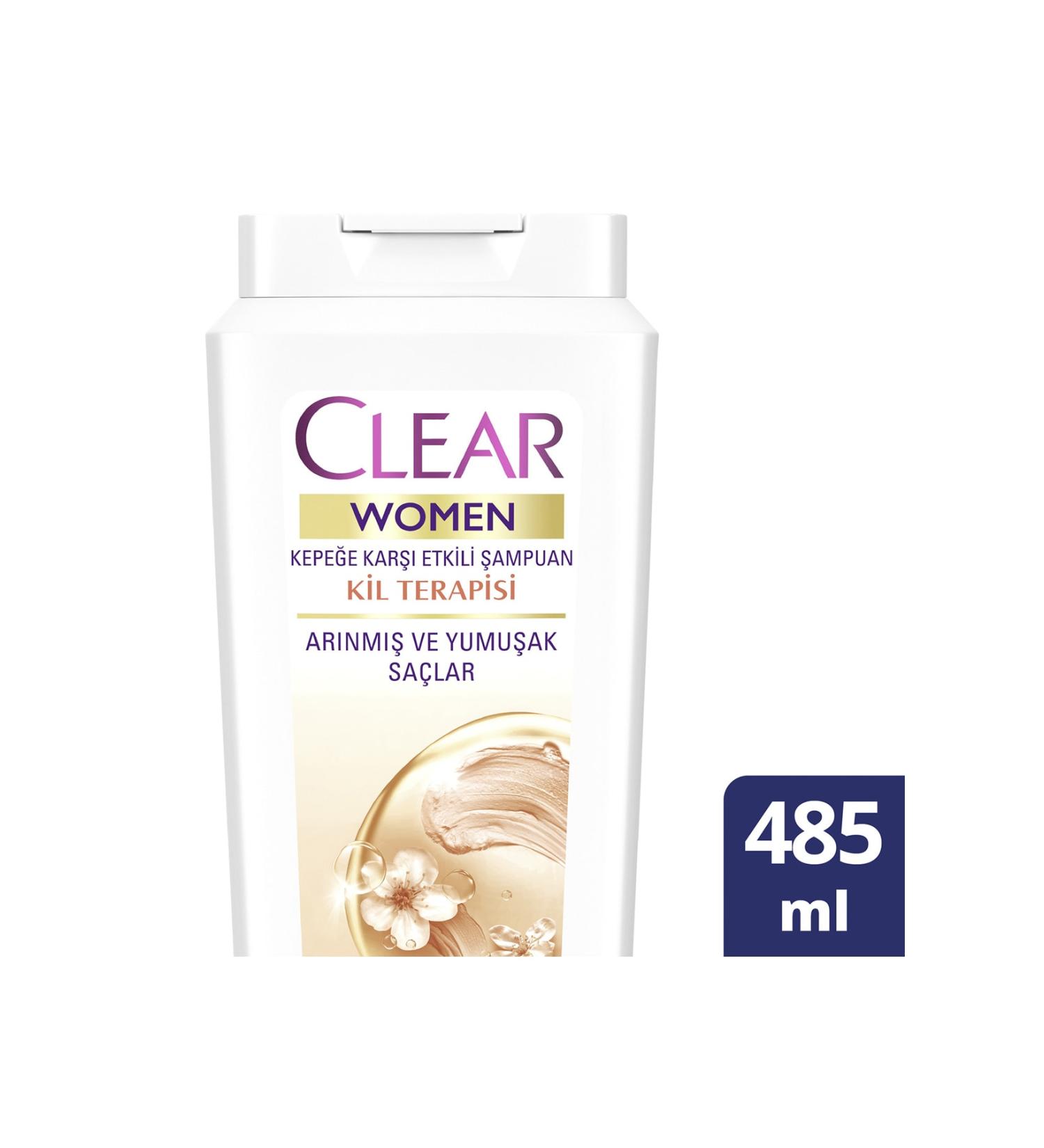 Clear Women Anti-Dandruff Shampoo Clay Therapy Purified and Soft Hair 485 ml - Buy Online on GoSupps.com