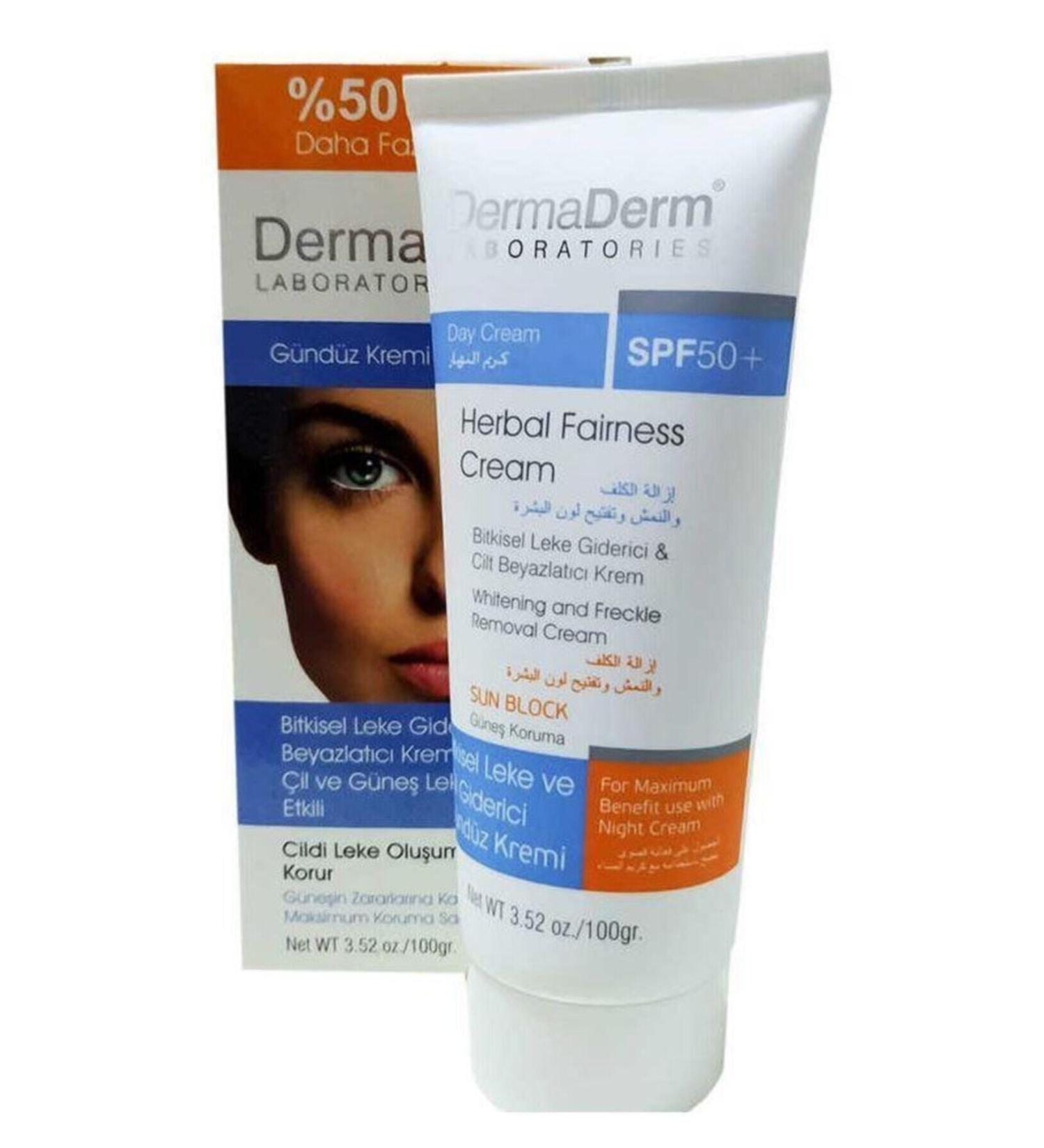 DermaDerm Herbal Cream Spf 50+ Day Cream 100 Gr - Buy Online on GoSupps.com