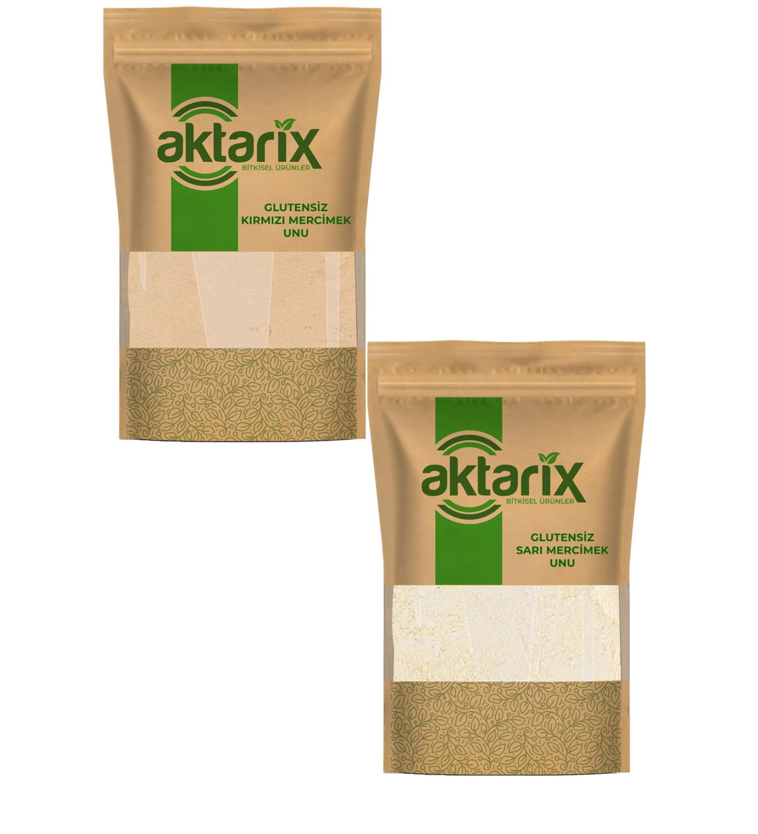 Aktarix Gluten-free Lentil Flour Set of 2 2 Kg Yellow + 2 Kg Red Lentil Flour Total 4 Kg