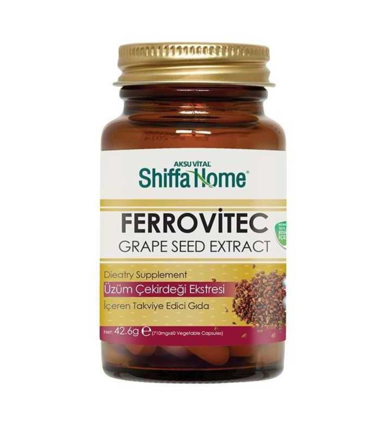 Shiffa Home Ferrovitec Grape Seed 710 mg X 60 Capsules 2 Pieces