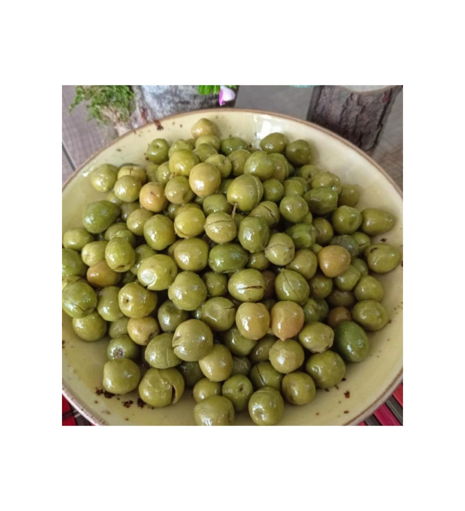 HATAY AH N FTL K Halhali Topak Vaccine Cracked Green Olives (MEDIUM SIZE) 4 Kg