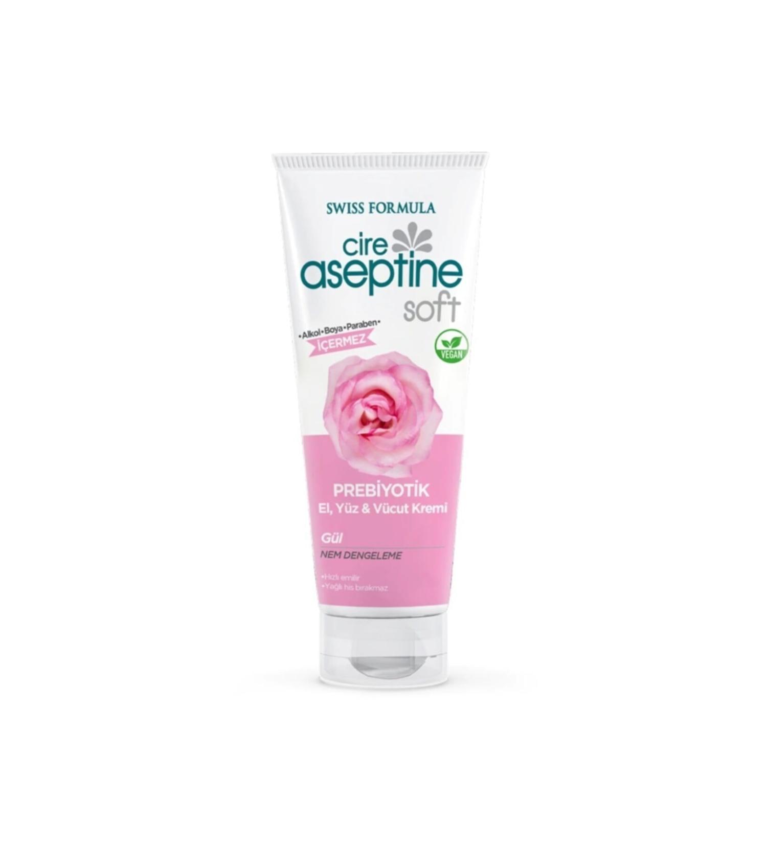 Cire Aseptine Soft Rose Extract Moisture Balancing and Nourishing Prebiotic Cream 75 Ml
