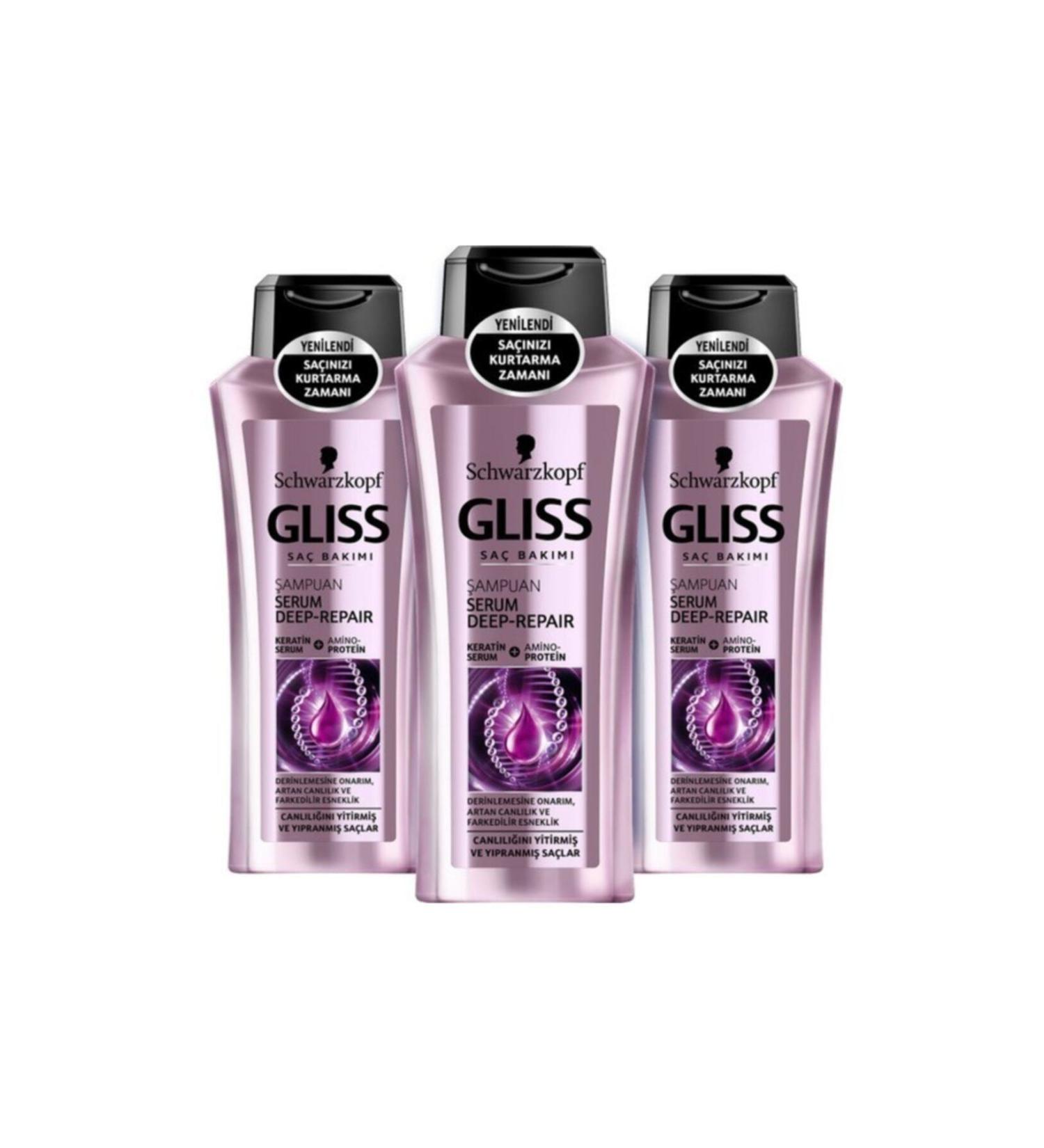 Gliss G lis Serum Deep Repair Shampoo 360 ml 3 Pieces (OLD PACKAGING)