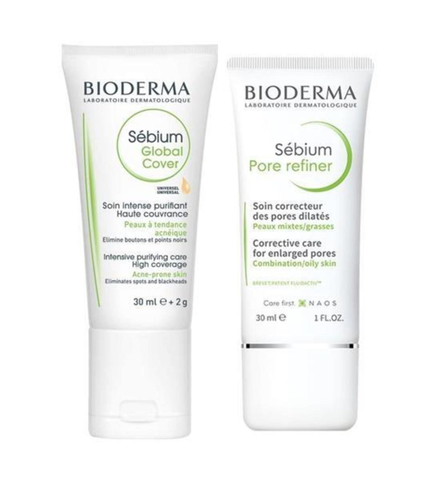 Bioderma Sebium Global Cover 30 ml + Bioderma Sebium Pore Refiner 30 ml Care Cream