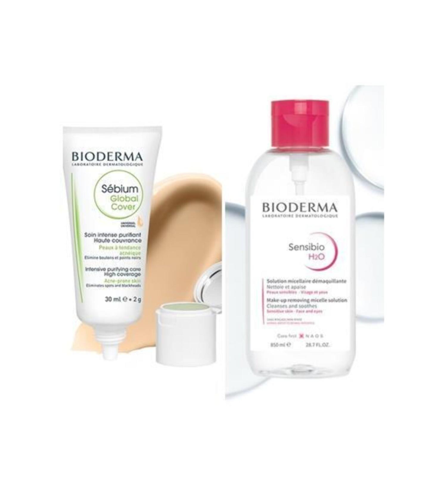 Bioderma Sebium Global Cover 30 ml + Sensibio H2o 850 ml