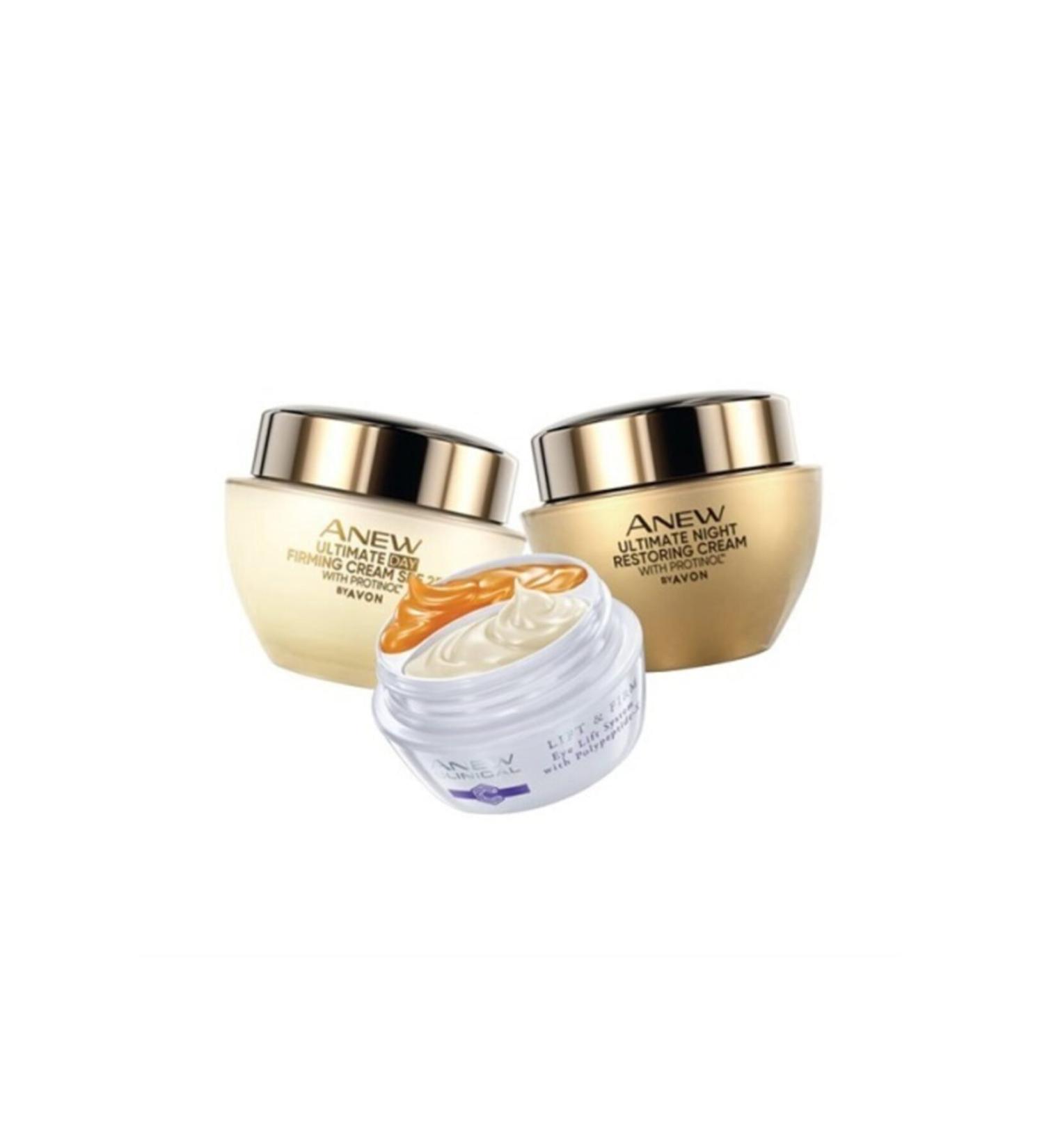 Avon Anew Ultimate Day and Night Face Cream and Lift Double Eye Contour Care Package