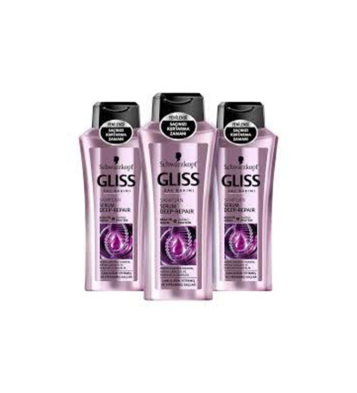 Gliss Serum Deep Repair Shampoo X3