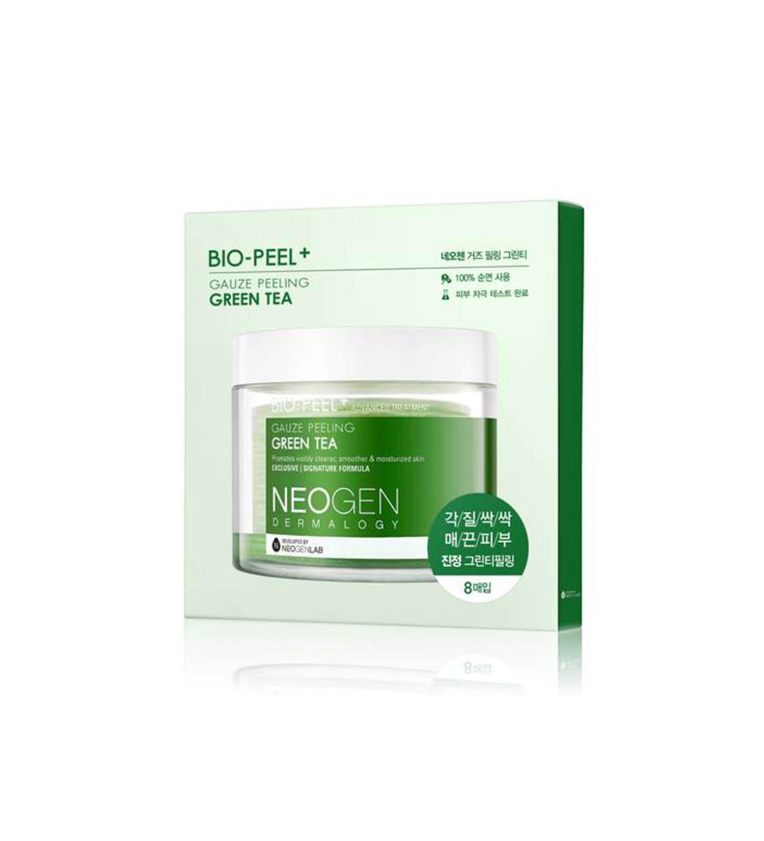 Neogen Bio-peel Gauze Peeling Green Tea Mini - Chemical & Mechanical Peeling 2 in 1 Solution 8 Pack