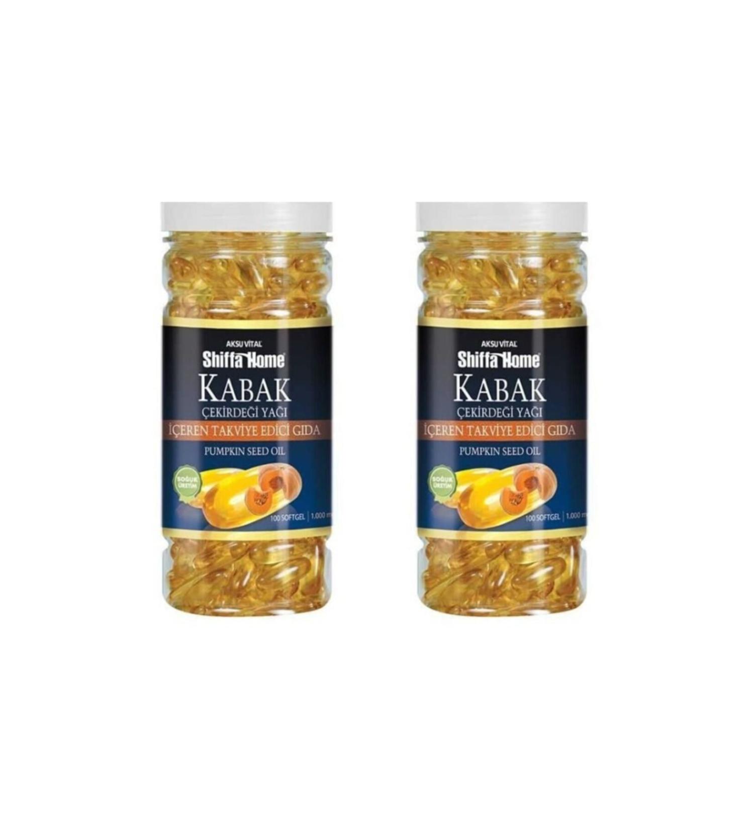 Shiffa Home Pumpkin Seed Oil Softgel 100 Capsules X 2 Pieces