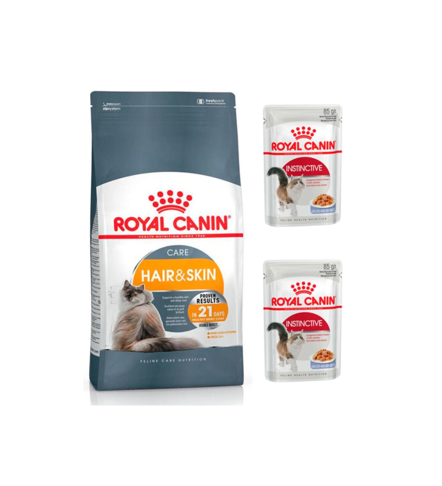 Royal Canin Hair&Skin Care Hair Beauty Cat Food 2 Kg + Wet Food 2 Pieces (original)