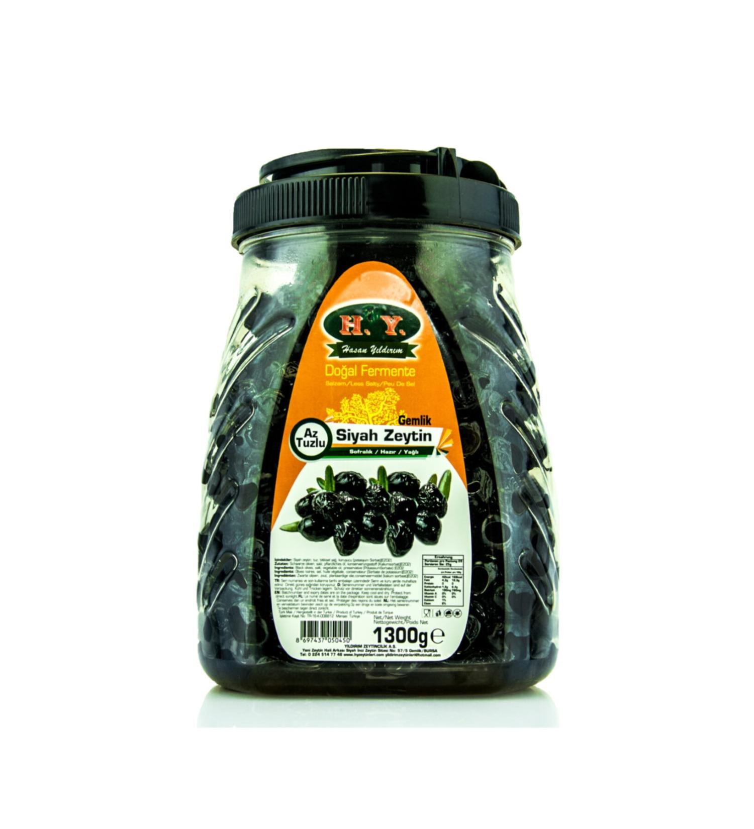 Hakan Y ld r m Lightly Salted Black Olives 1300 gr
