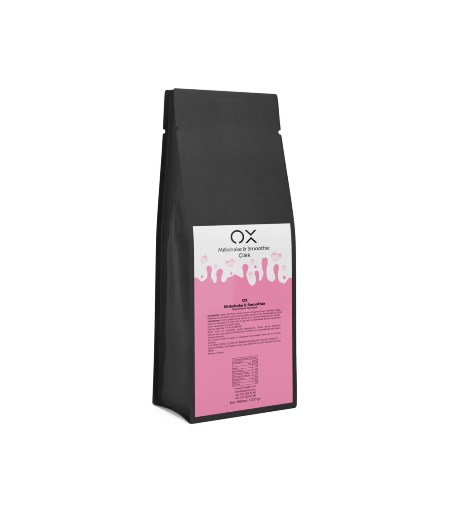 OX Milkshake Strawberry Milkshake Drink Powder Smoothie Foil Packaging 1000 G