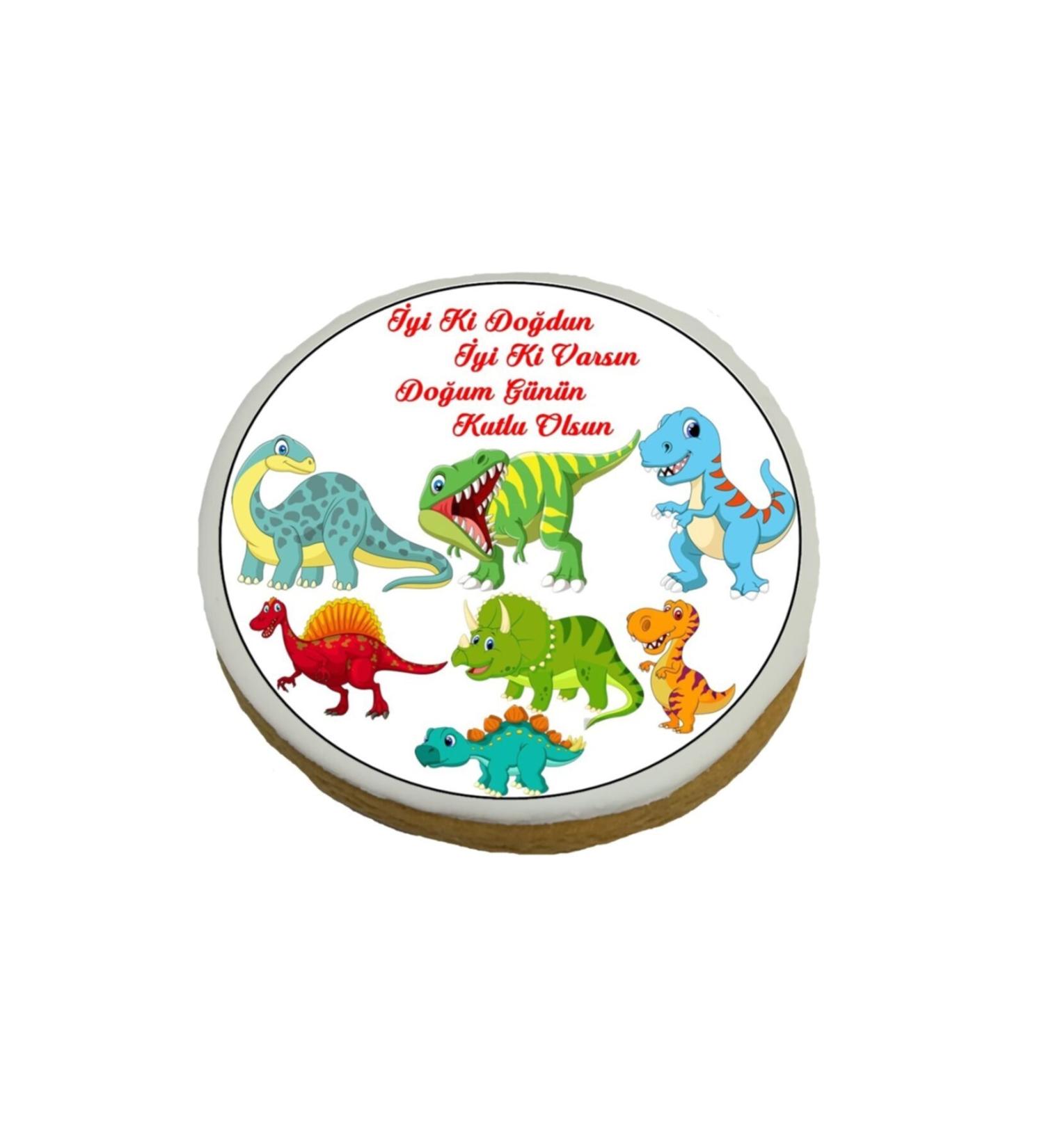 Pasta9 Illustrated Cookie Dinosaur Edible Gelatin Bag with Ribbon 15 Pieces