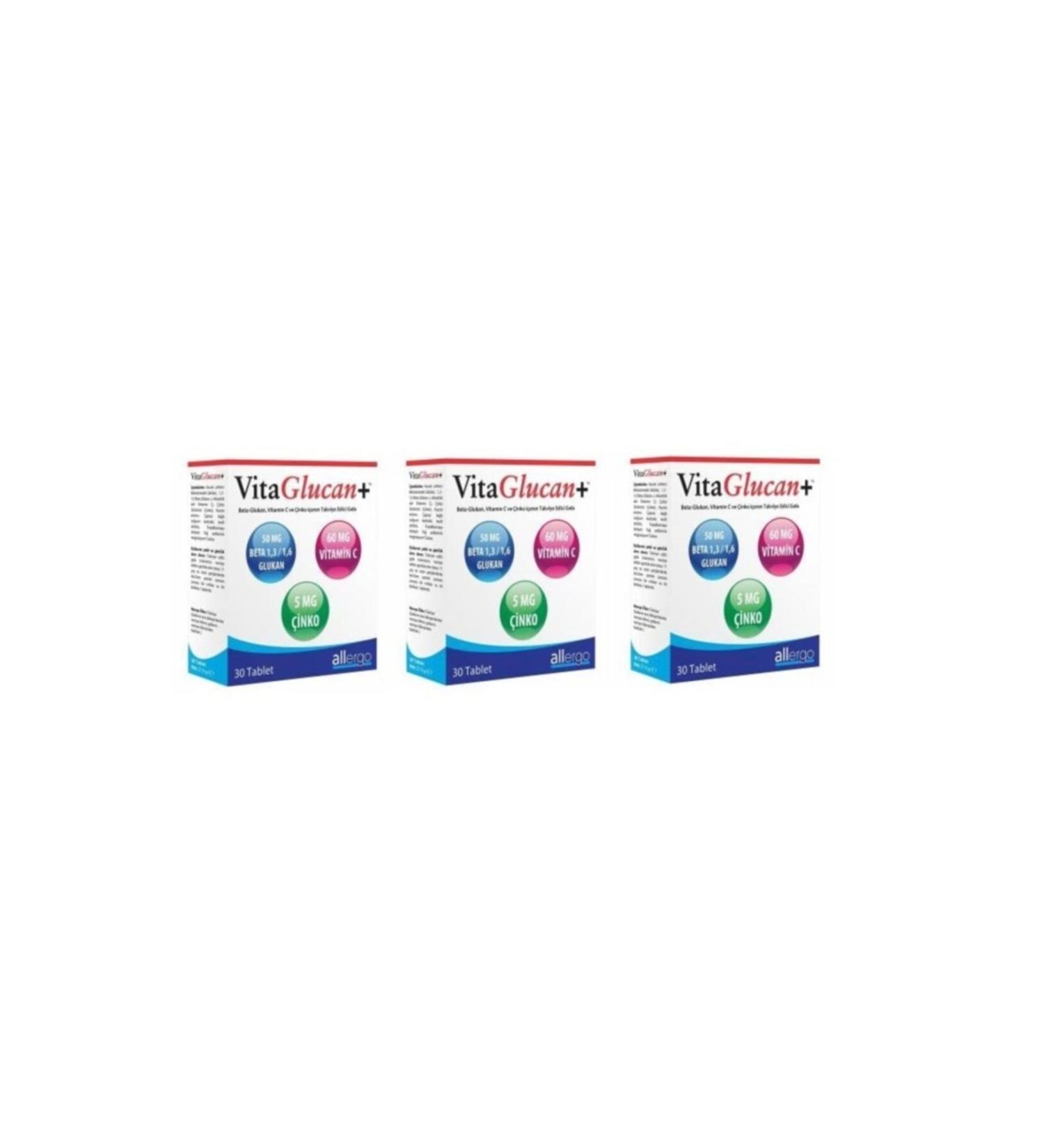 Allergo 3 Pieces Vitaglucan+ 30 Tablets | Skt: 11/2023
