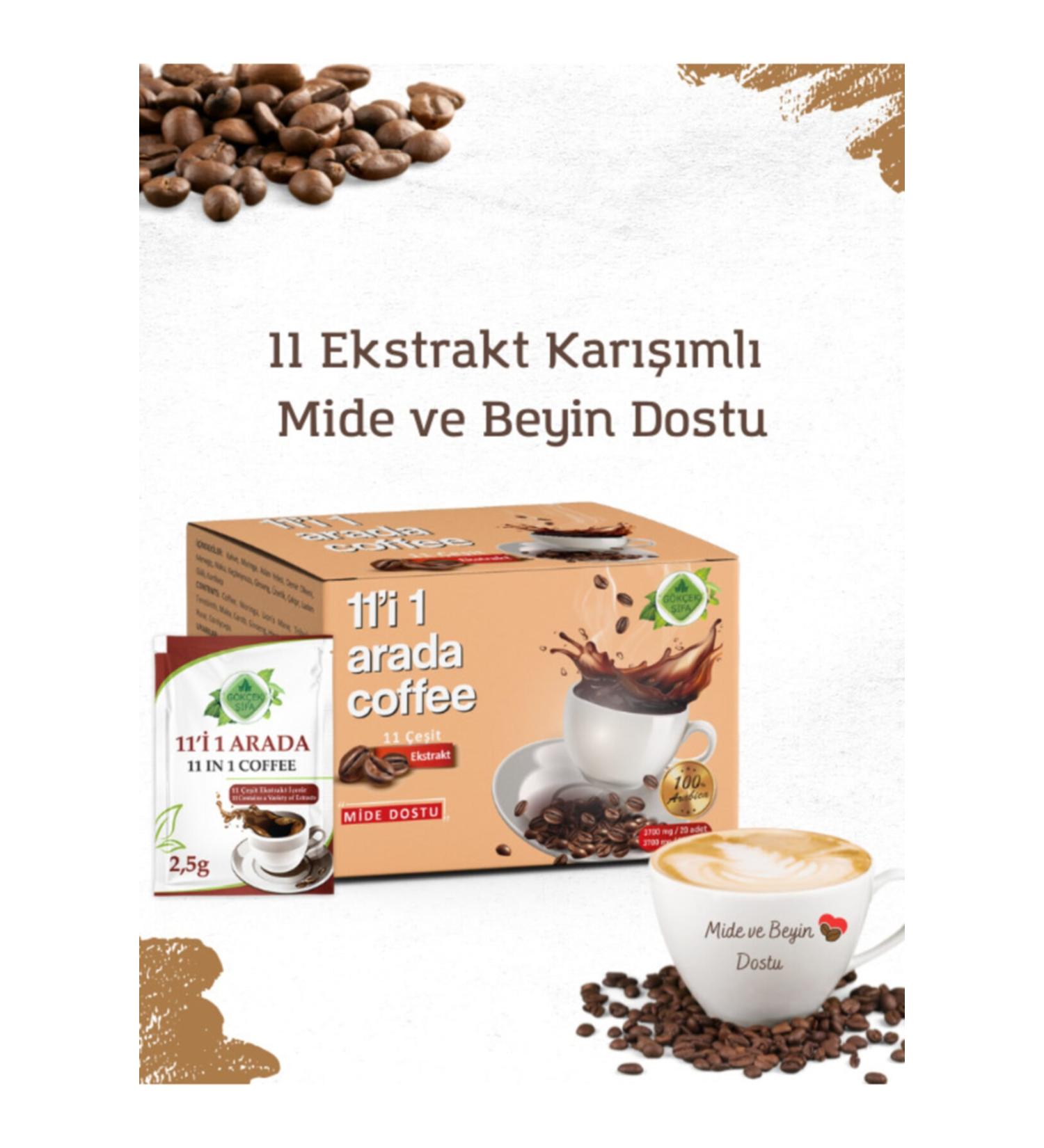 Gokcek Healing 11 in 1 Coffee 3700mg (11 Types of Extract Mixture Coffee)