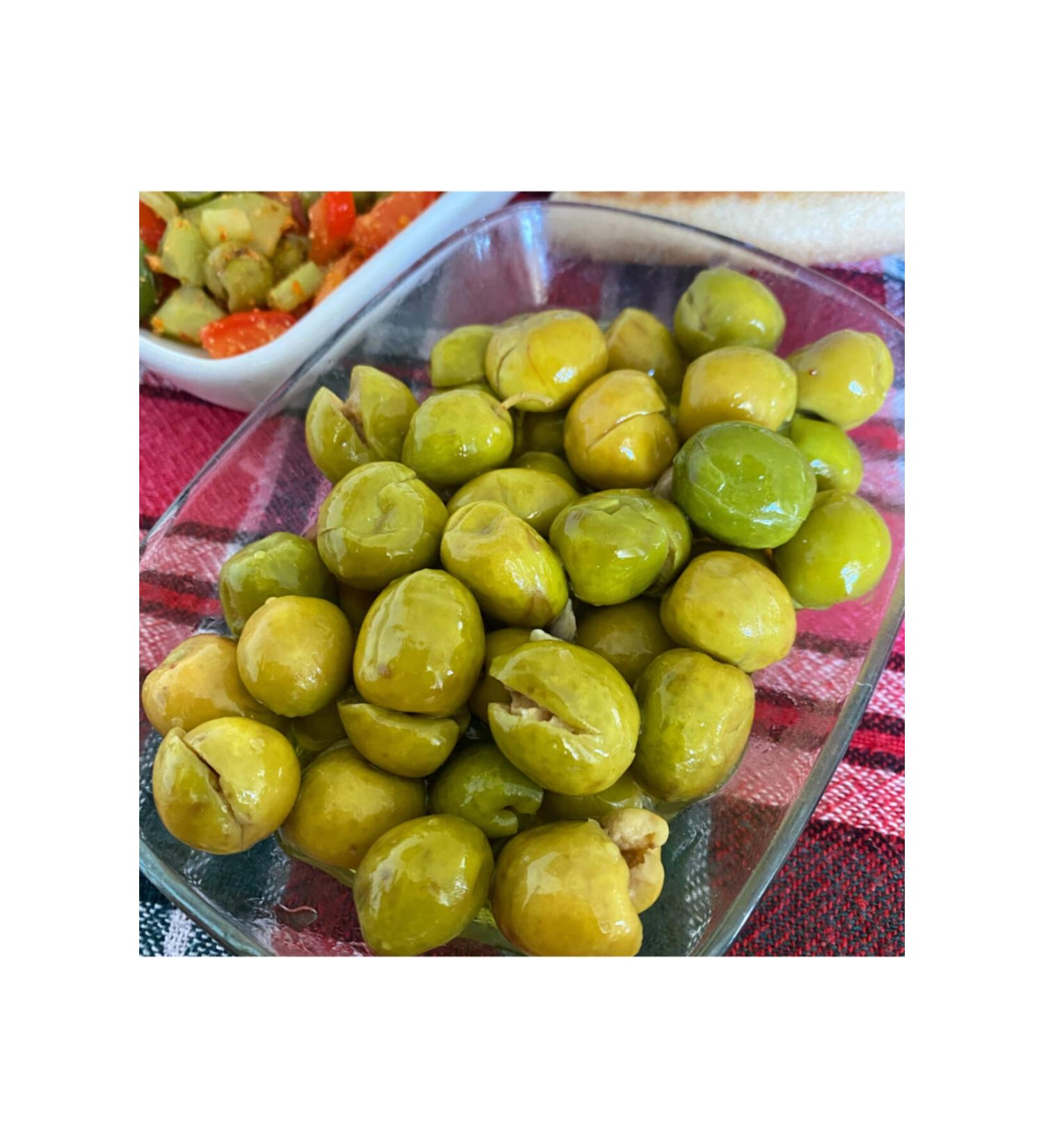 ahin iftlik Hatay Halhal Green Olives (large size Gross 1.5 Kg)
