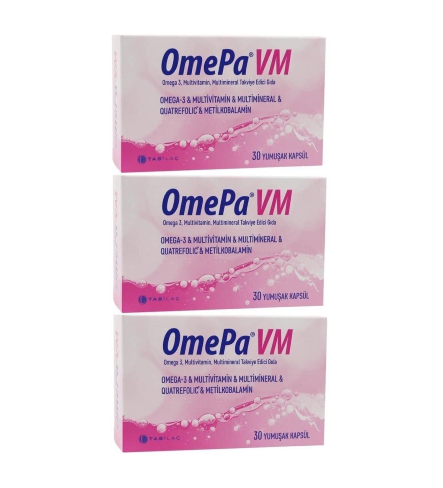 Omepa Tab Omepa Vm Omega 3 - Multivitamin - Multimineral 30 Capsules