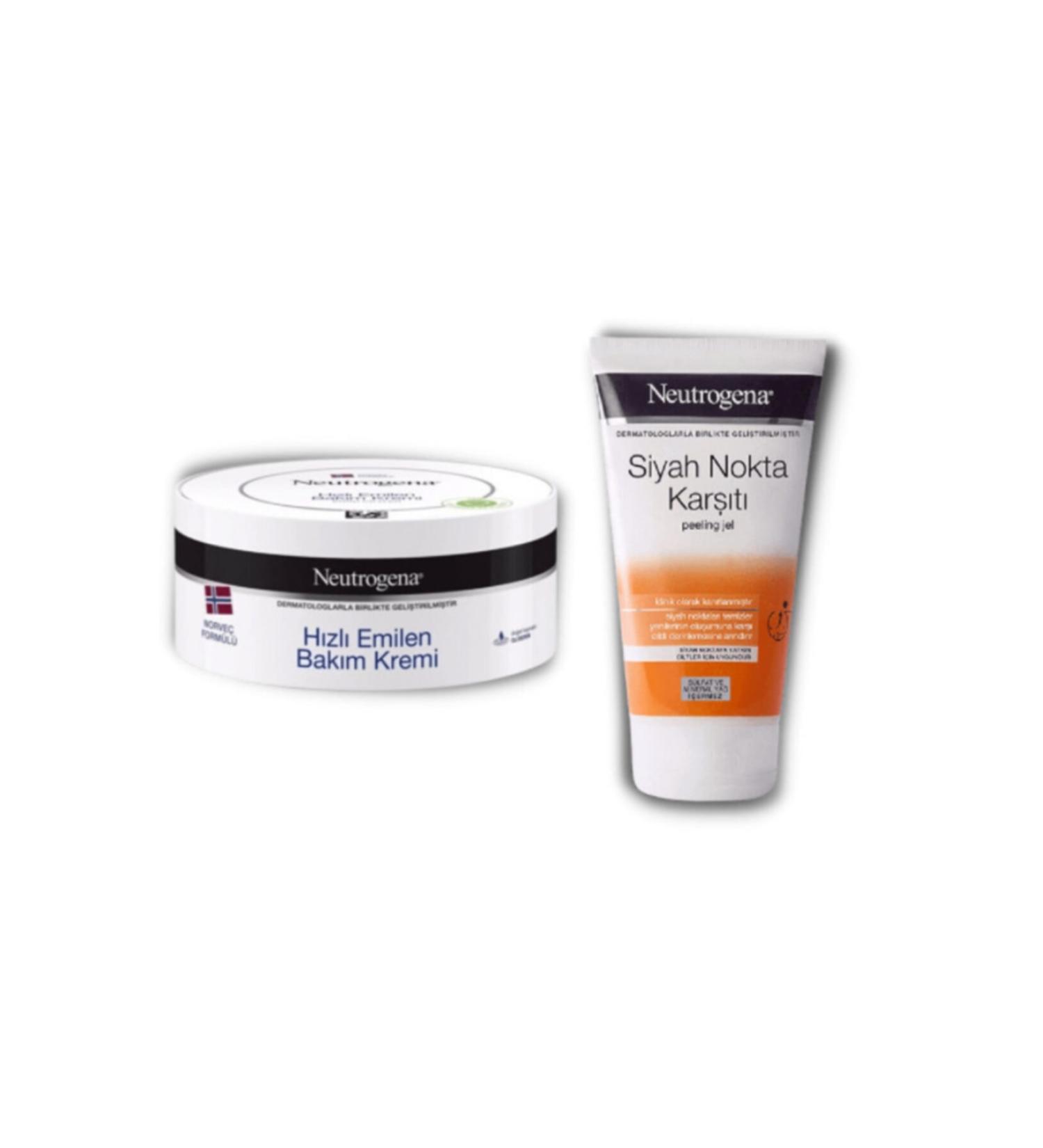 Neutrogena Norwegian Formula Fast Absorbing Care Cream 200 ml + Anti-Blackhead Peeling Gel 150 ml