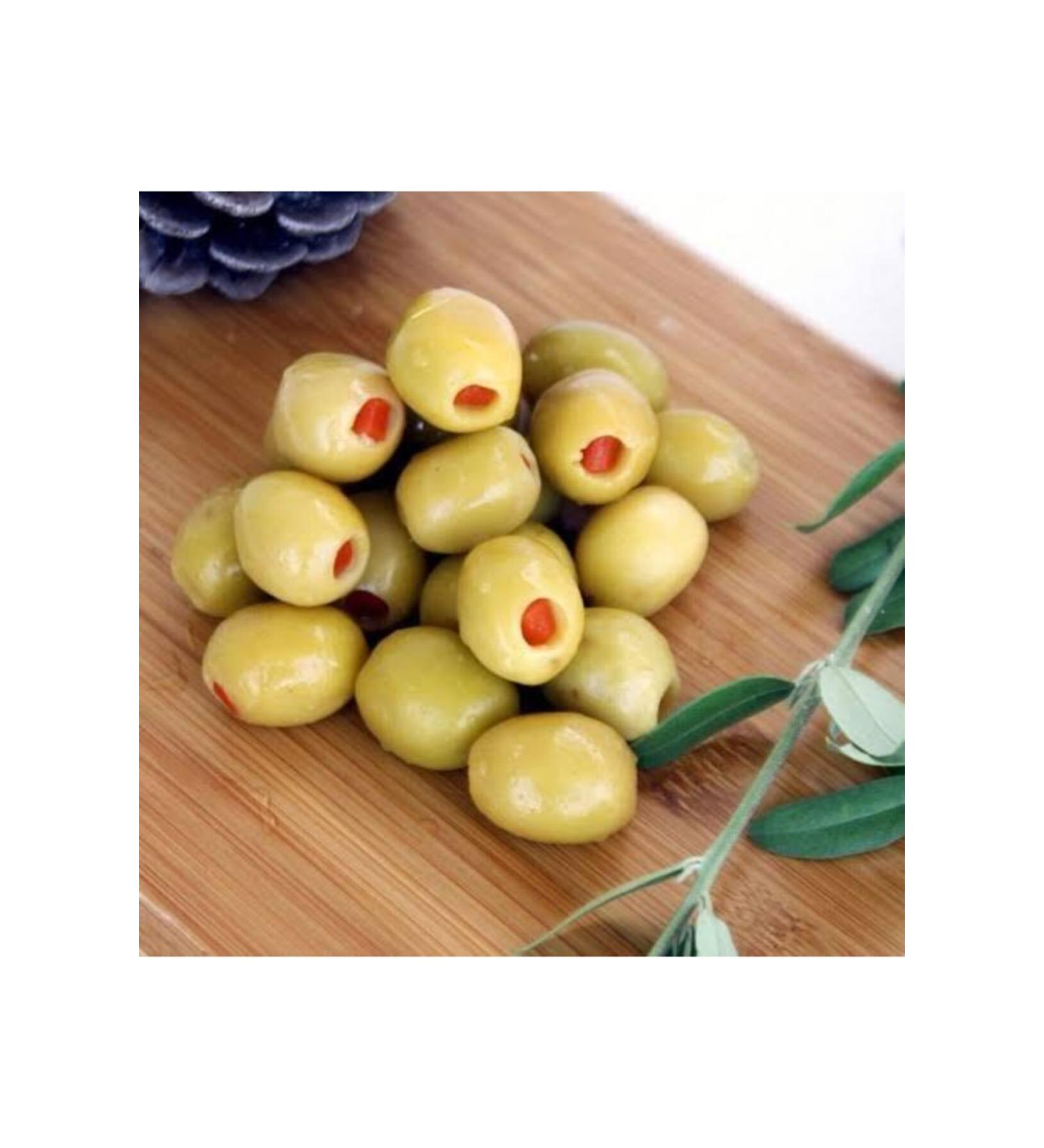 Our Natural Akhisar Olive Pepper Stuffed Green Olives 3kg