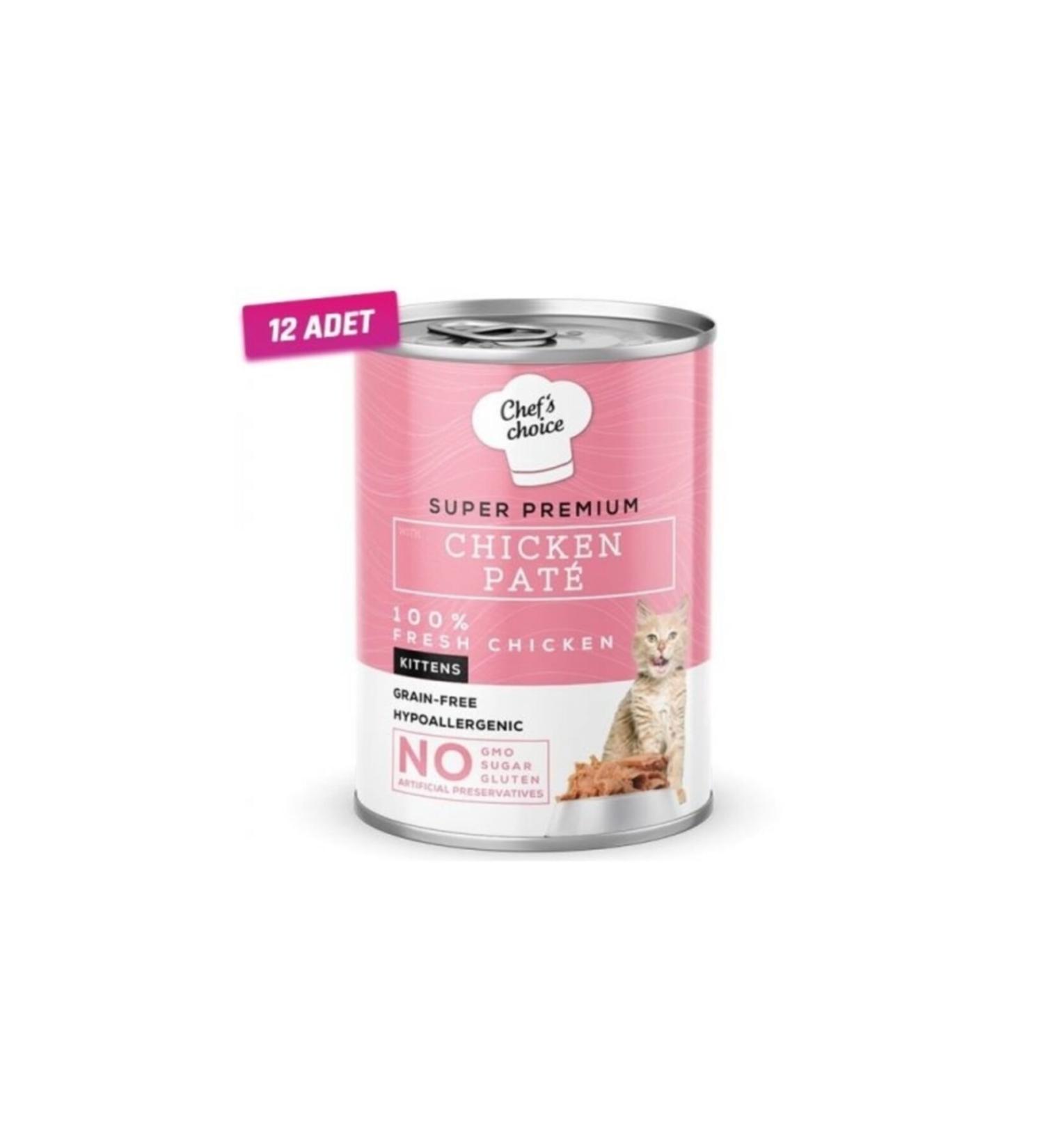 Chefs Choice 12 Pieces - Chefs Choice Kitten Chicken Paste Kitten Canned Food 400 Gr