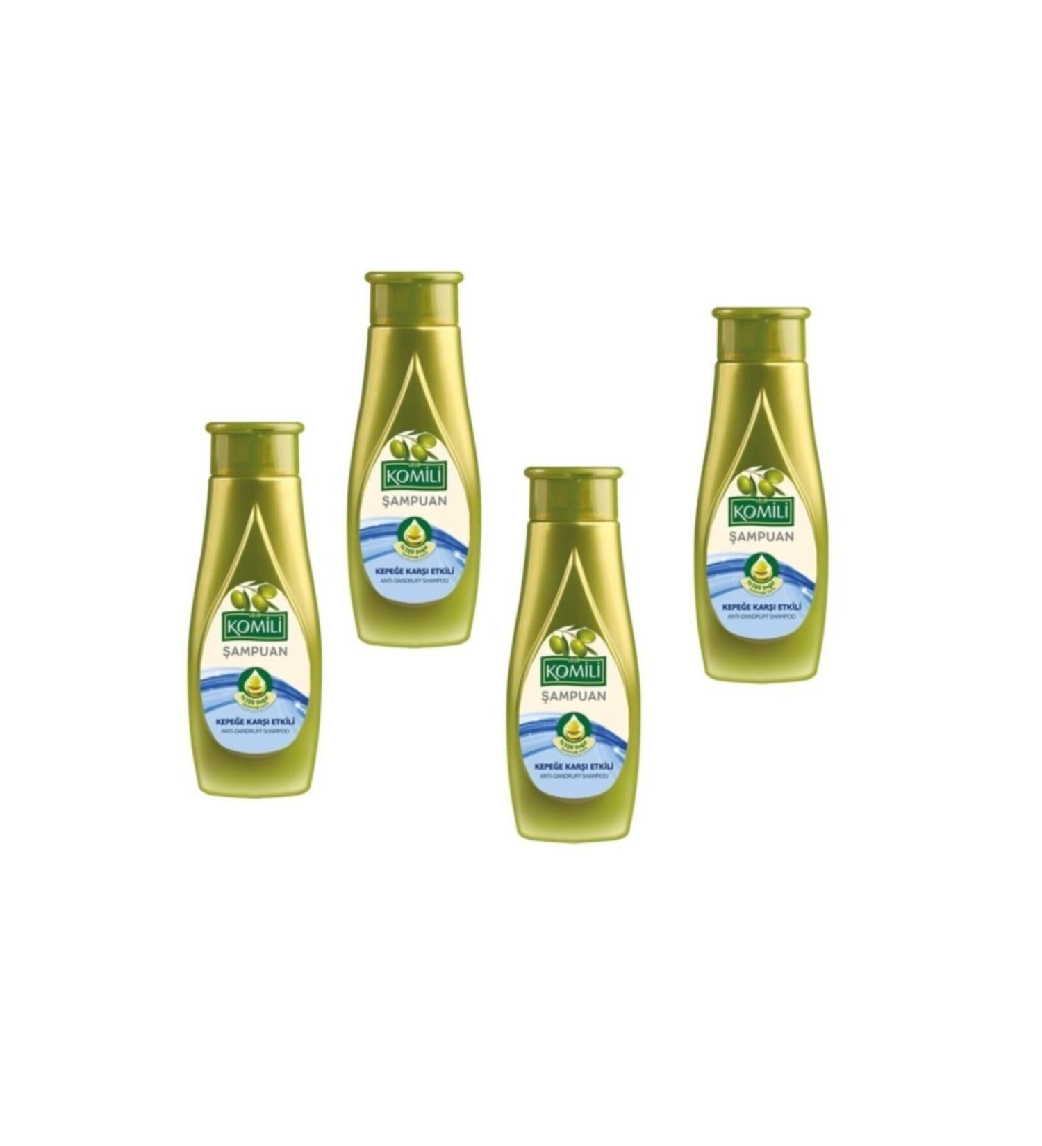 Komili 4 Pieces Anti-Dandruff Effective Olive Oil Shampoo 500 Ml
