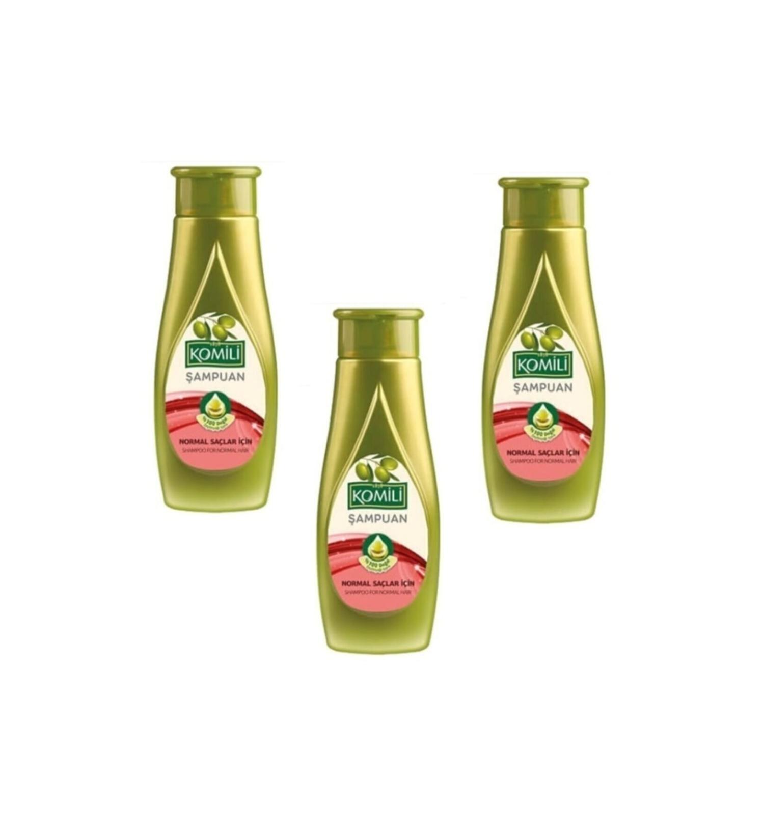 Komili 3 Pieces Olive Oil Shampoo for Normal Hair 500 Ml