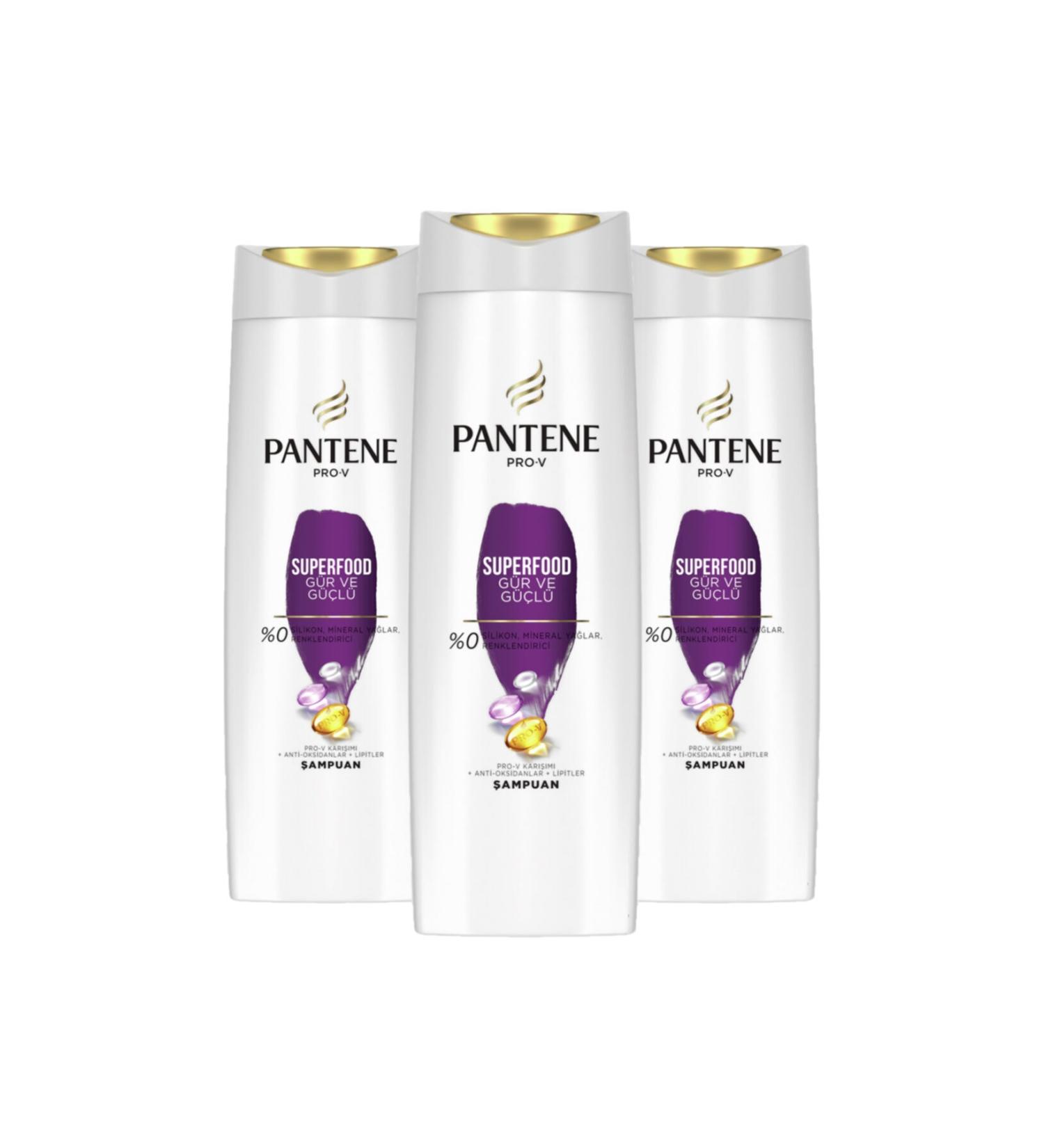 Pantene Superfood Thick and Strong Shampoo 400 Ml 3 Pieces - Buy Online on GoSupps.com