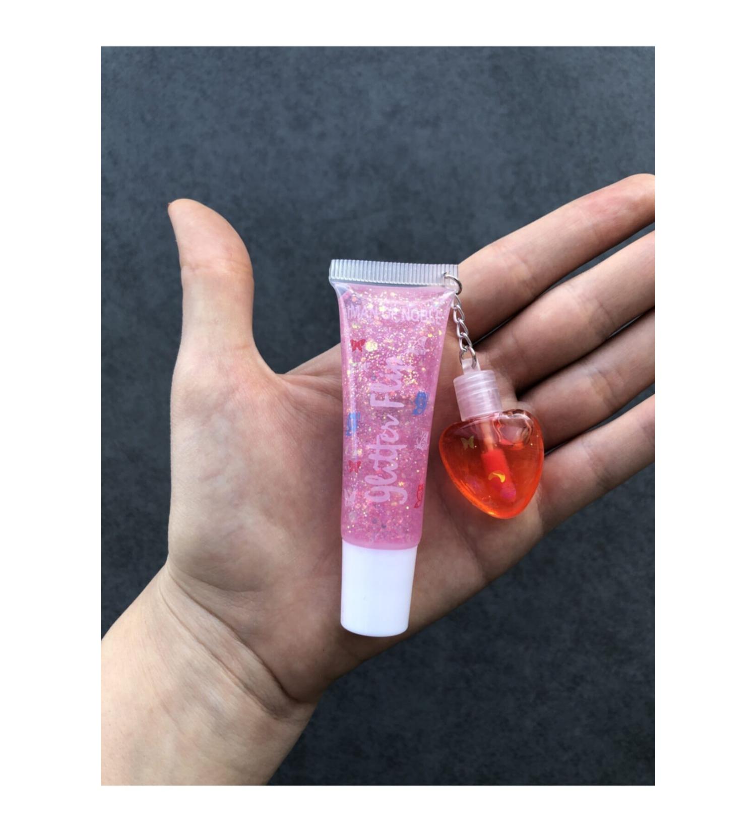 IMAN OF NOBLE Heart-shaped 2-piece lip gloss lip balm lip gloss