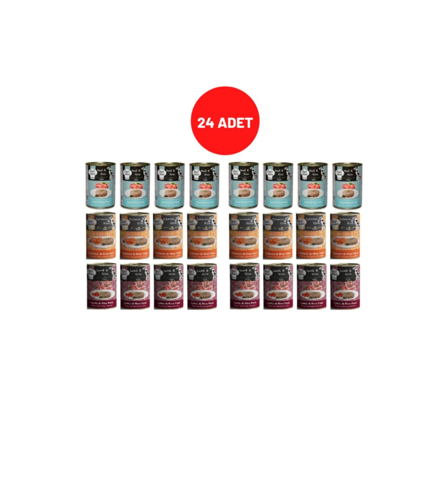 Chef's Choice Mixed Adult Dog Canned Food 24x400 Gr