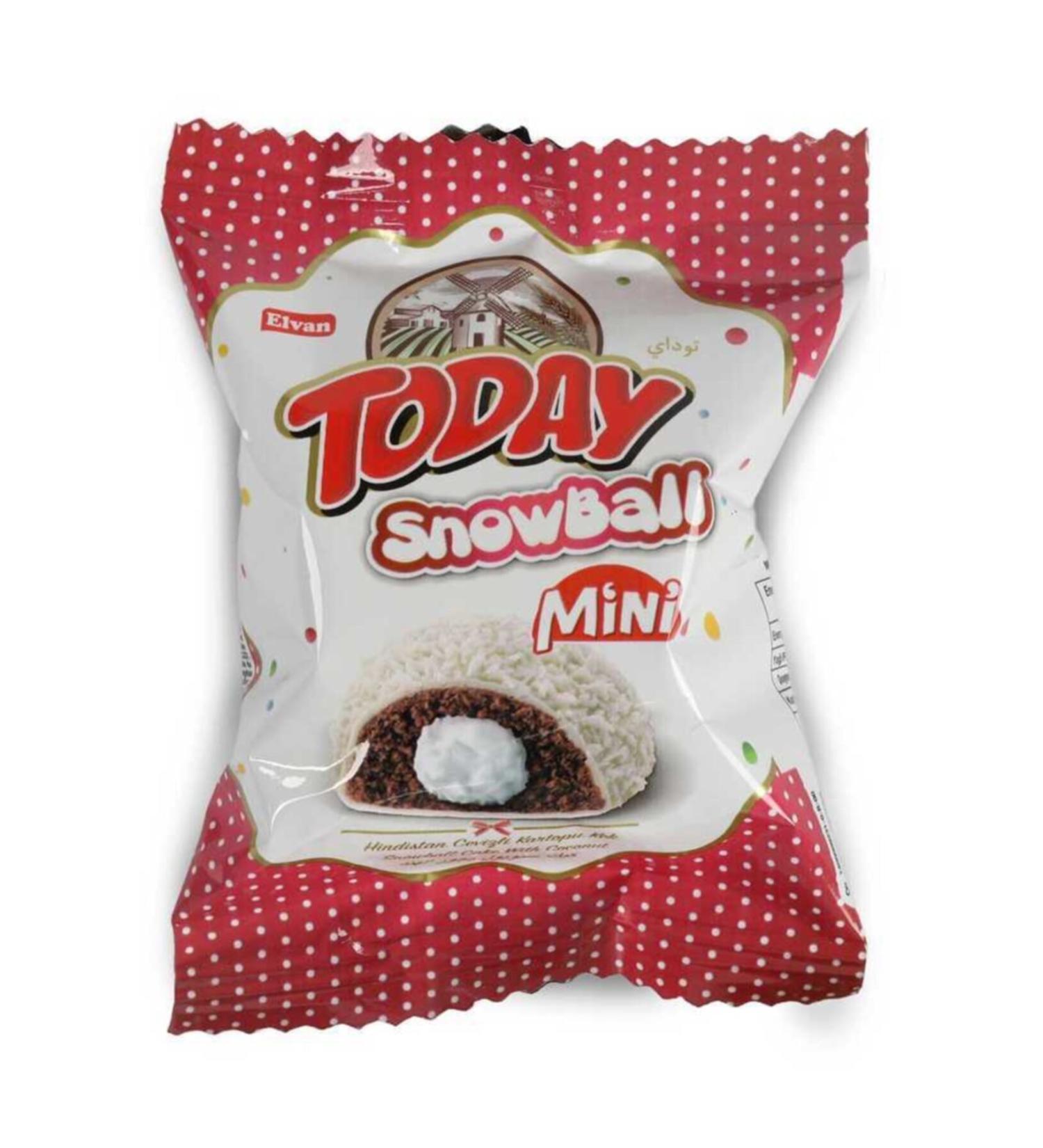 Elvan Today Snowball Mini Coconut Cake 25 Gr. 24 Pieces (1 Box)