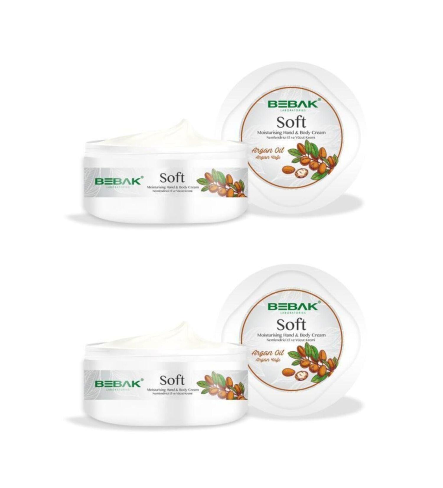 Bebak Argan Oil Moisturizing Hand and Body Cream 300 Ml X 2