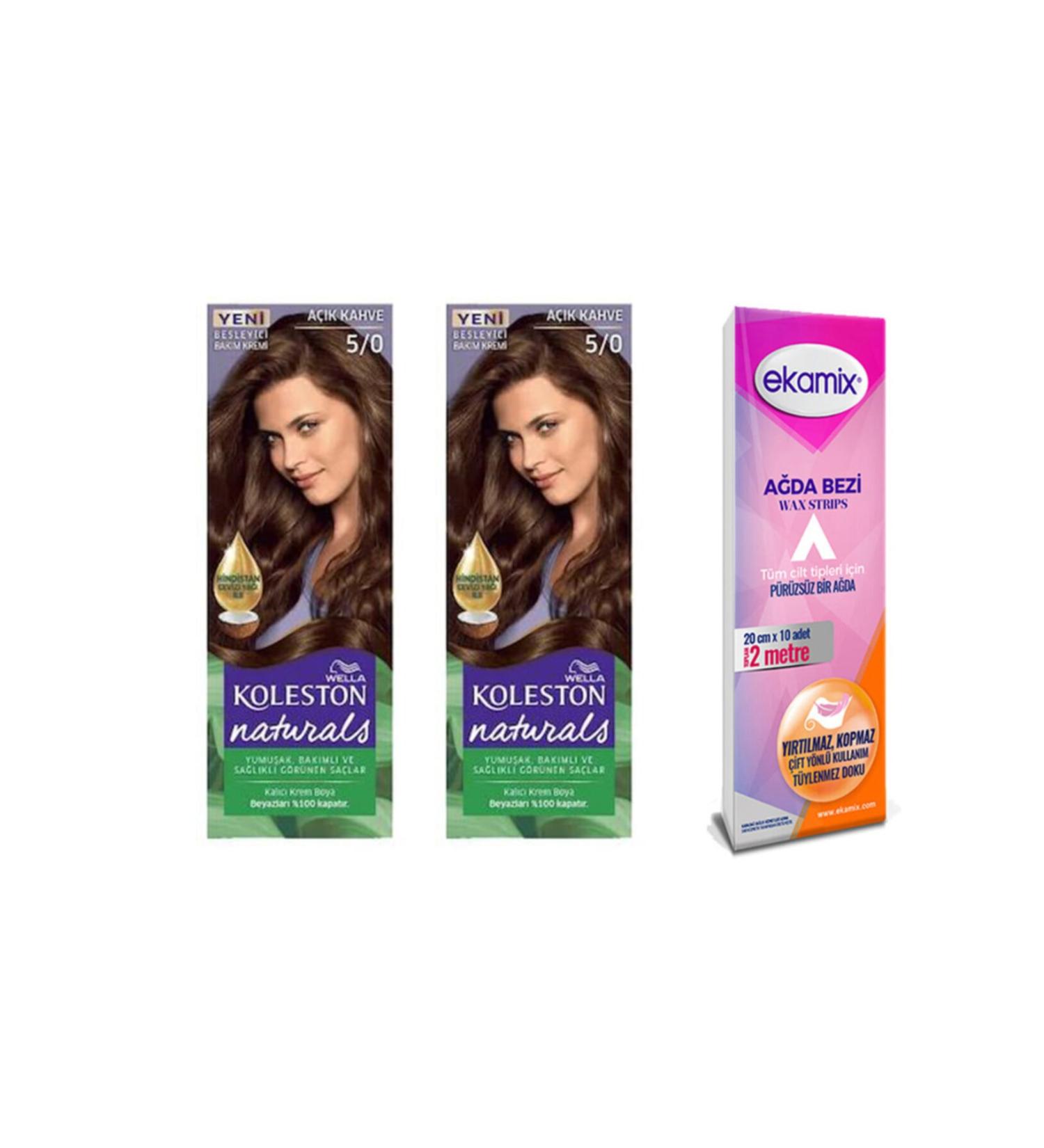 Wella Naturals Hair Dye 5-0 Light Brown 2 Pieces